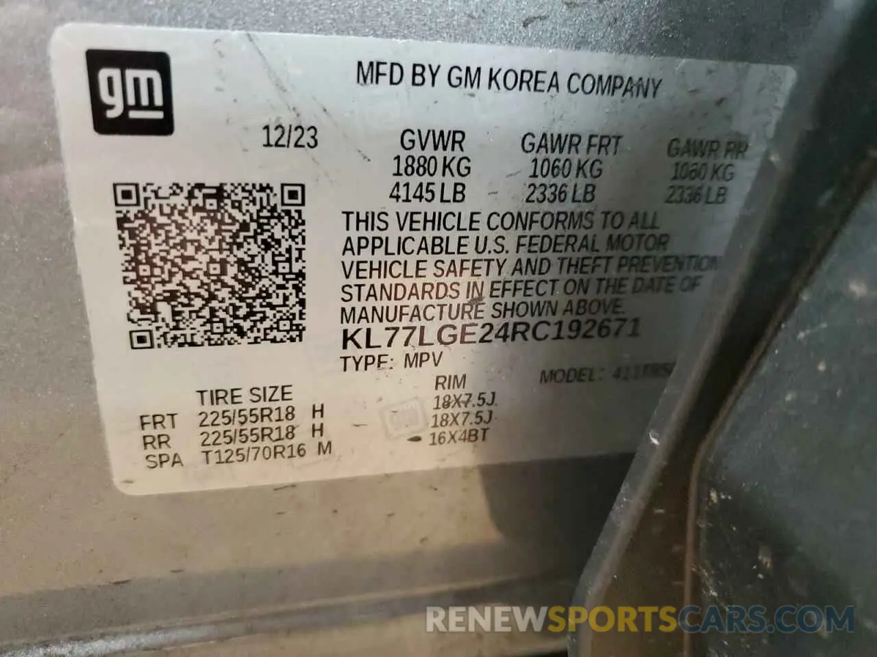 13 fotografías del automóvil dañado KL77LGE24RC192671 CHEVROLET TRAX 1RS 2024