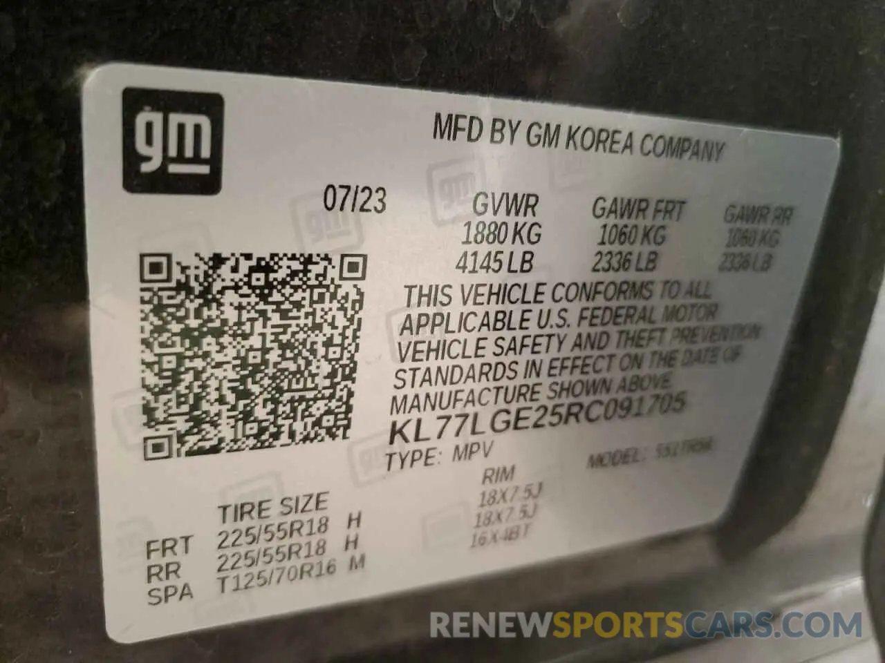 13 fotografías del automóvil dañado KL77LGE25RC091705 CHEVROLET TRAX 1RS 2024