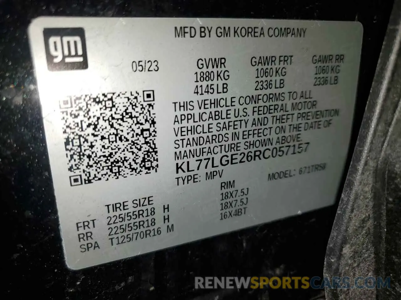 12 fotografías del automóvil dañado KL77LGE26RC057157 CHEVROLET TRAX 1RS 2024