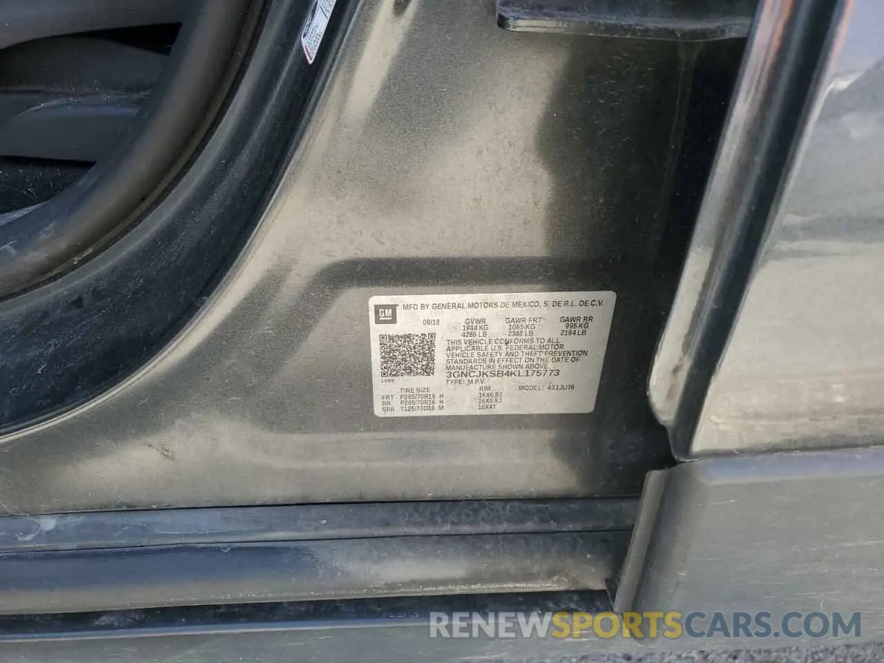 14 fotografías del automóvil dañado 3GNCJKSB4KL175773 CHEVROLET TRAX 2019