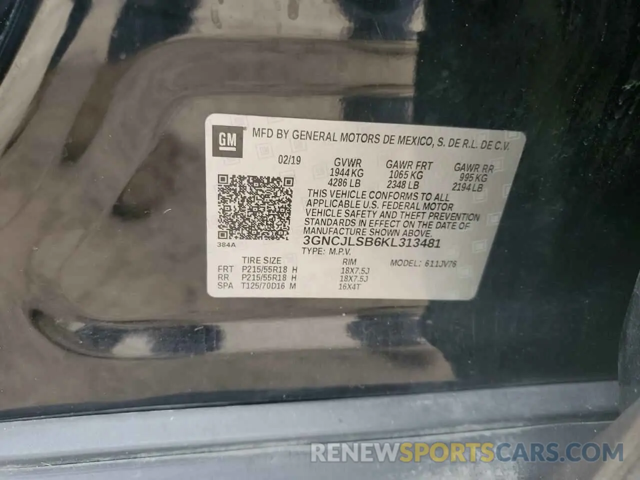 14 fotografías del automóvil dañado 3GNCJLSB6KL313481 CHEVROLET TRAX 2019