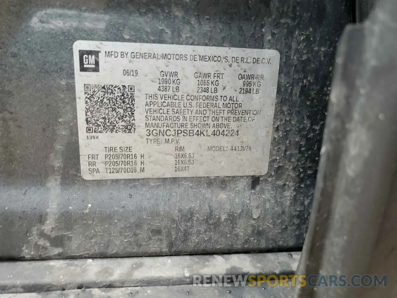 14 fotografías del automóvil dañado 3GNCJPSB4KL404224 CHEVROLET TRAX 2019
