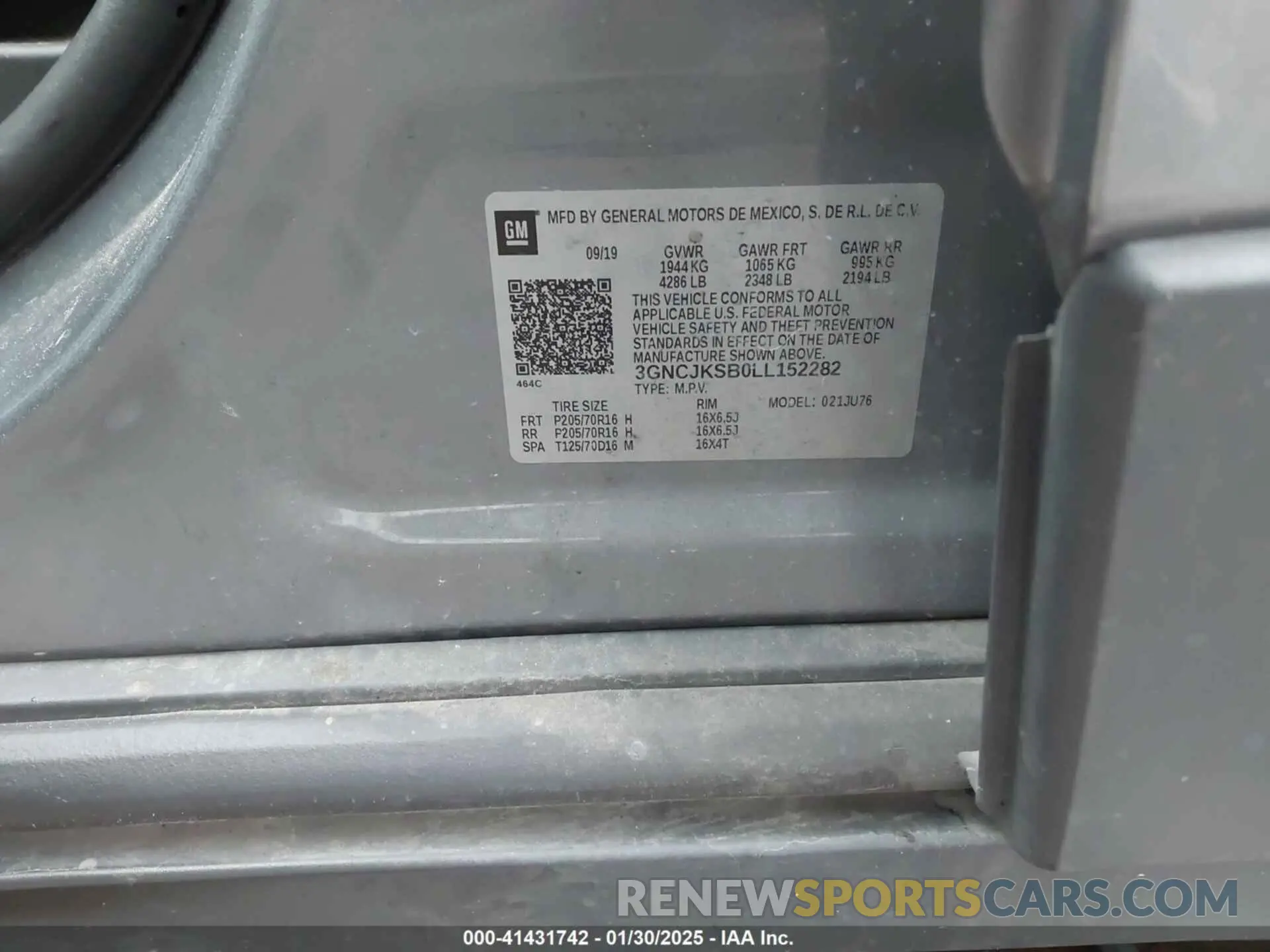 9 fotografías del automóvil dañado 3GNCJKSB0LL152282 CHEVROLET TRAX 2020