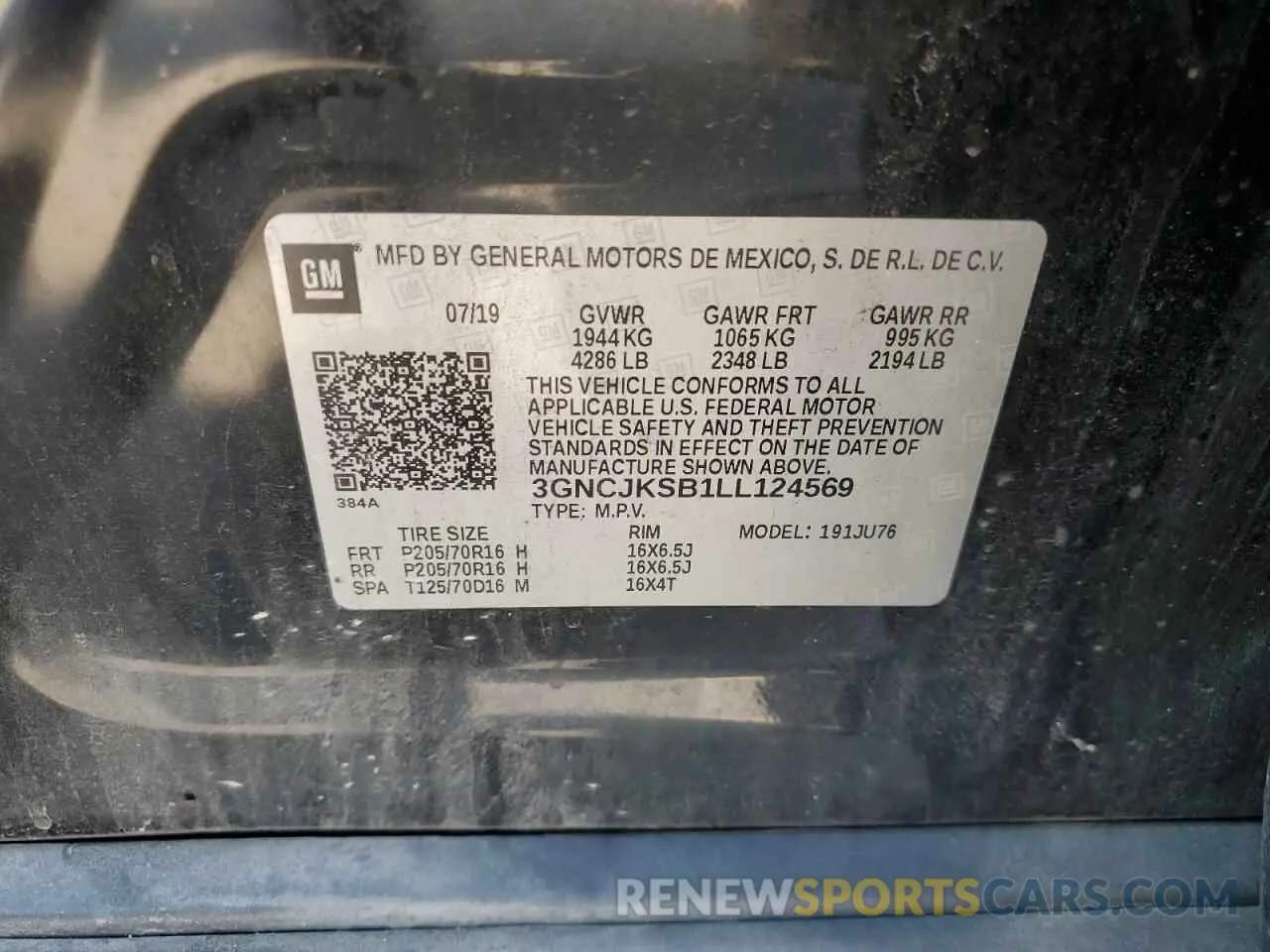13 fotografías del automóvil dañado 3GNCJKSB1LL124569 CHEVROLET TRAX 2020