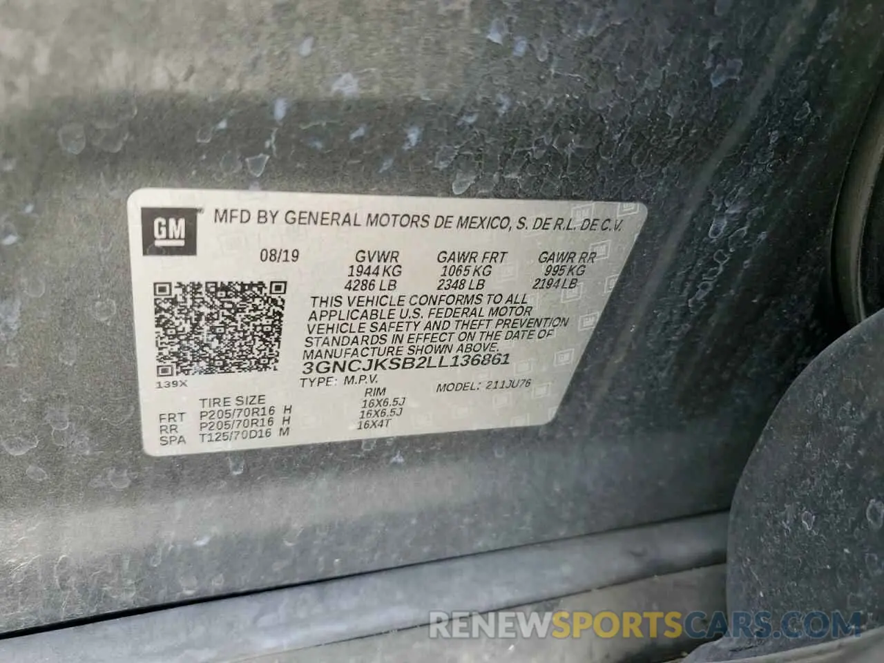 14 fotografías del automóvil dañado 3GNCJKSB2LL136861 CHEVROLET TRAX 2020