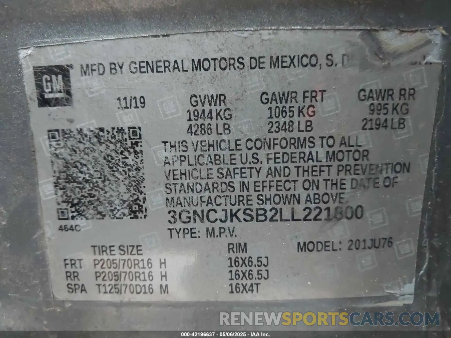 9 fotografías del automóvil dañado 3GNCJKSB2LL221800 CHEVROLET TRAX 2020