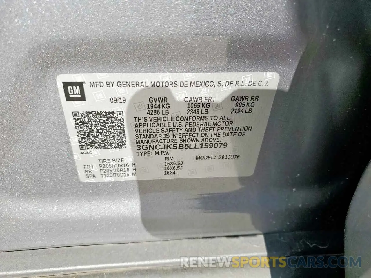 12 fotografías del automóvil dañado 3GNCJKSB5LL159079 CHEVROLET TRAX 2020