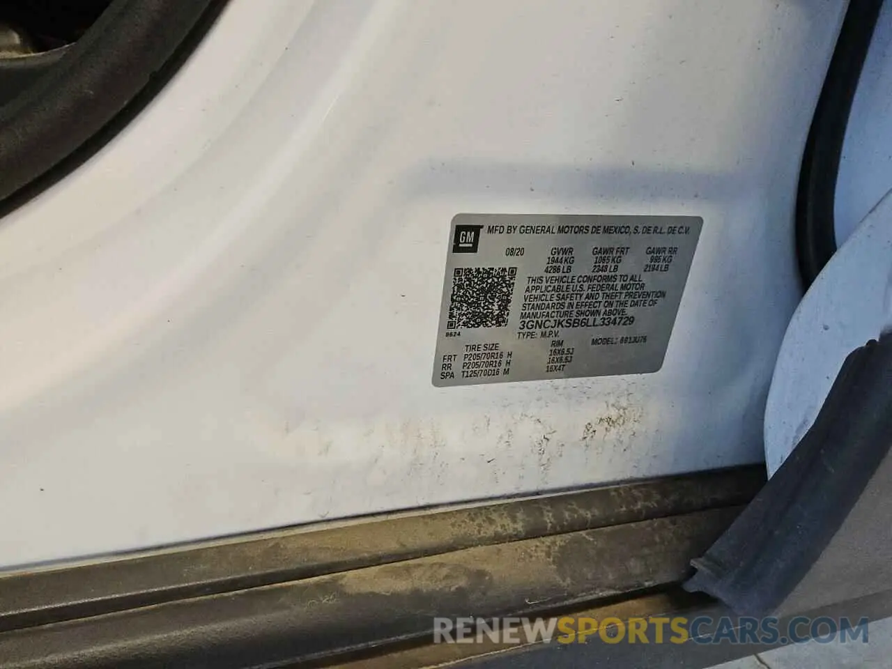 12 fotografías del automóvil dañado 3GNCJKSB6LL334729 CHEVROLET TRAX 2020