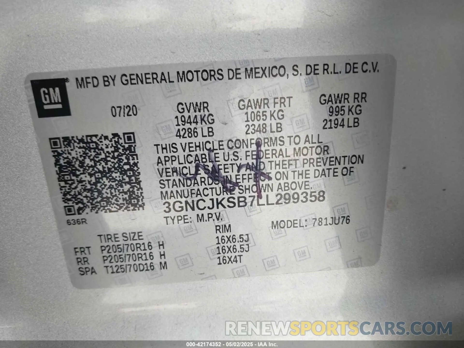 9 fotografías del automóvil dañado 3GNCJKSB7LL299358 CHEVROLET TRAX 2020
