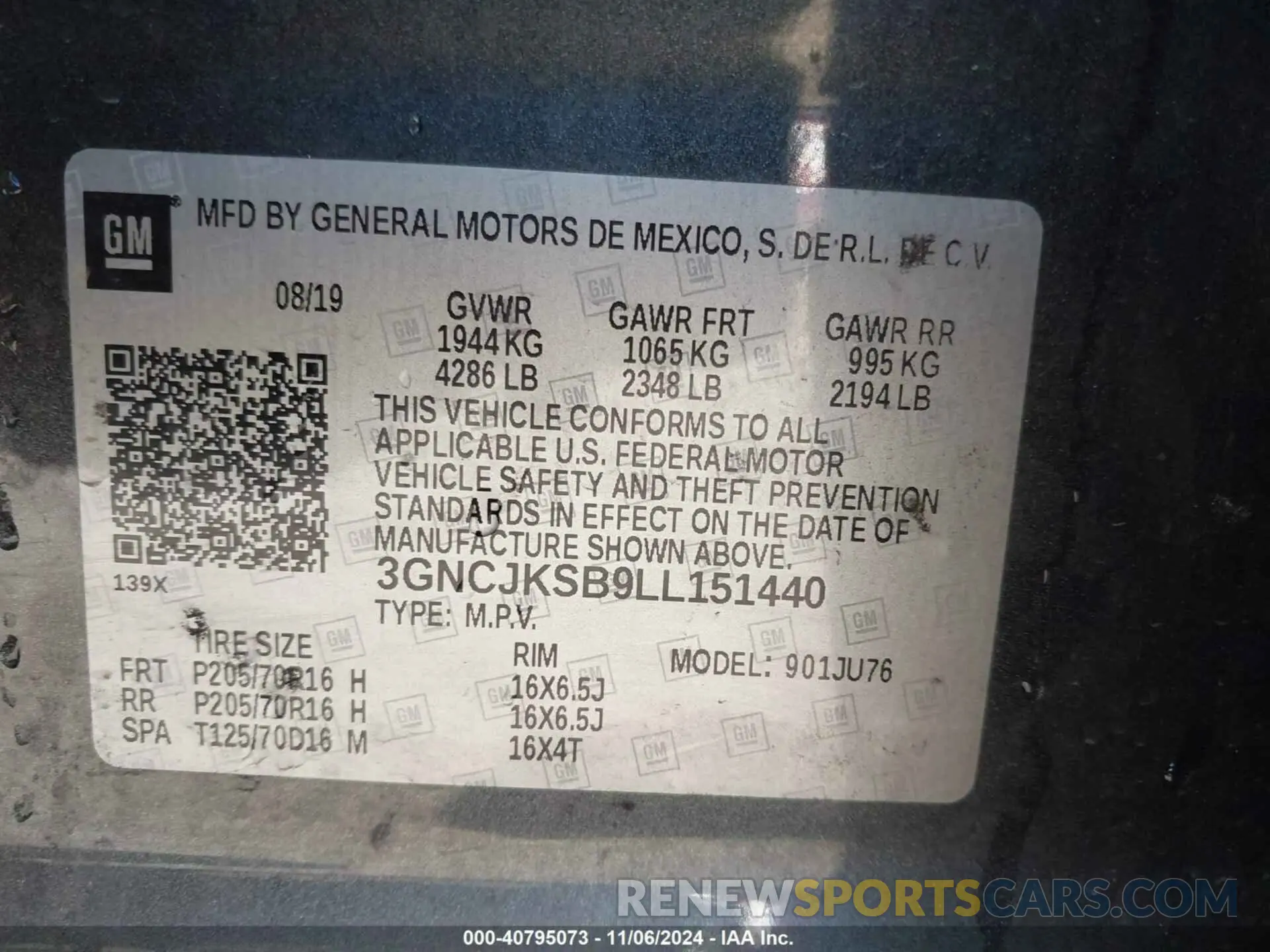 9 fotografías del automóvil dañado 3GNCJKSB9LL151440 CHEVROLET TRAX 2020