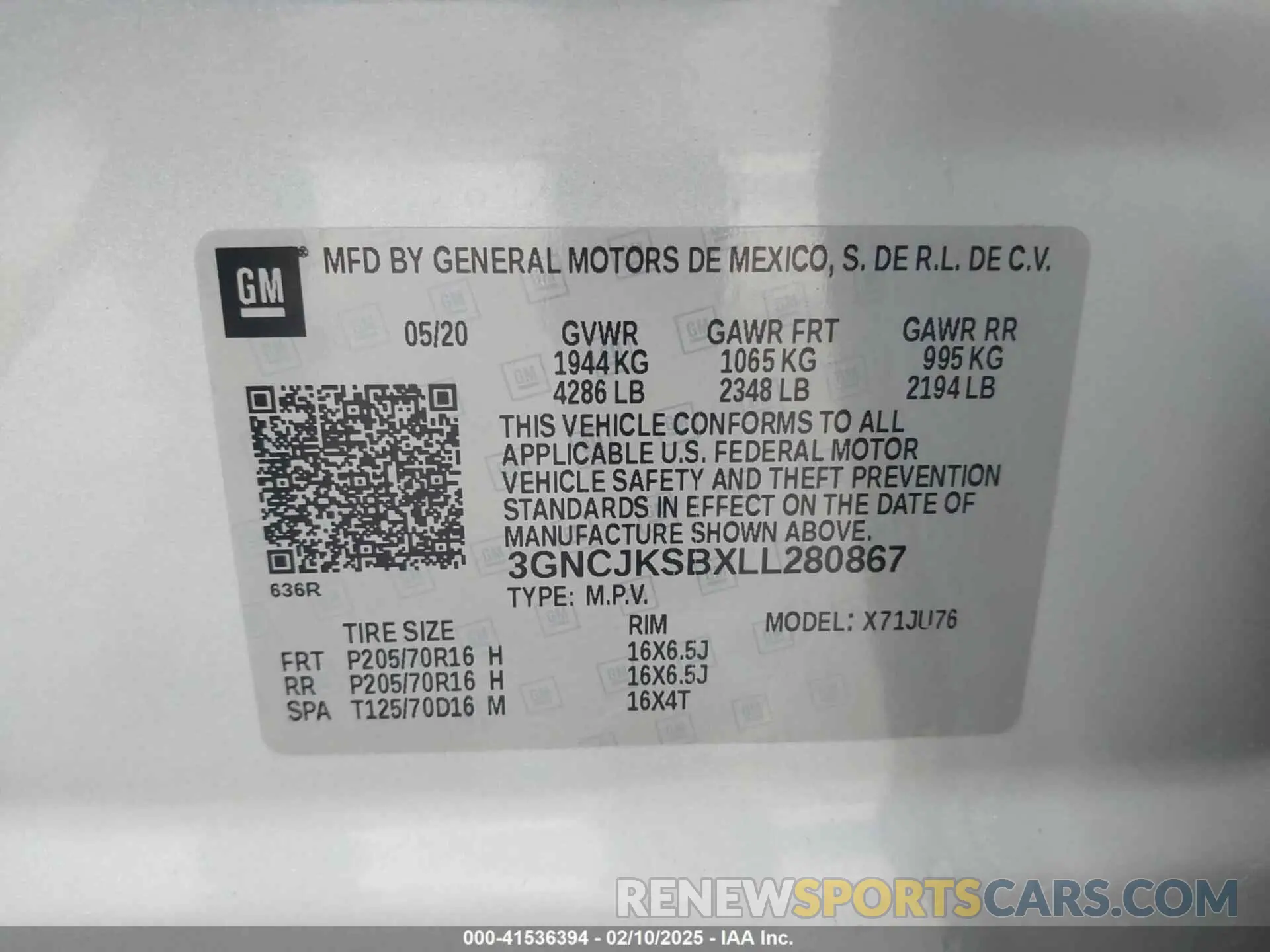 9 fotografías del automóvil dañado 3GNCJKSBXLL280867 CHEVROLET TRAX 2020