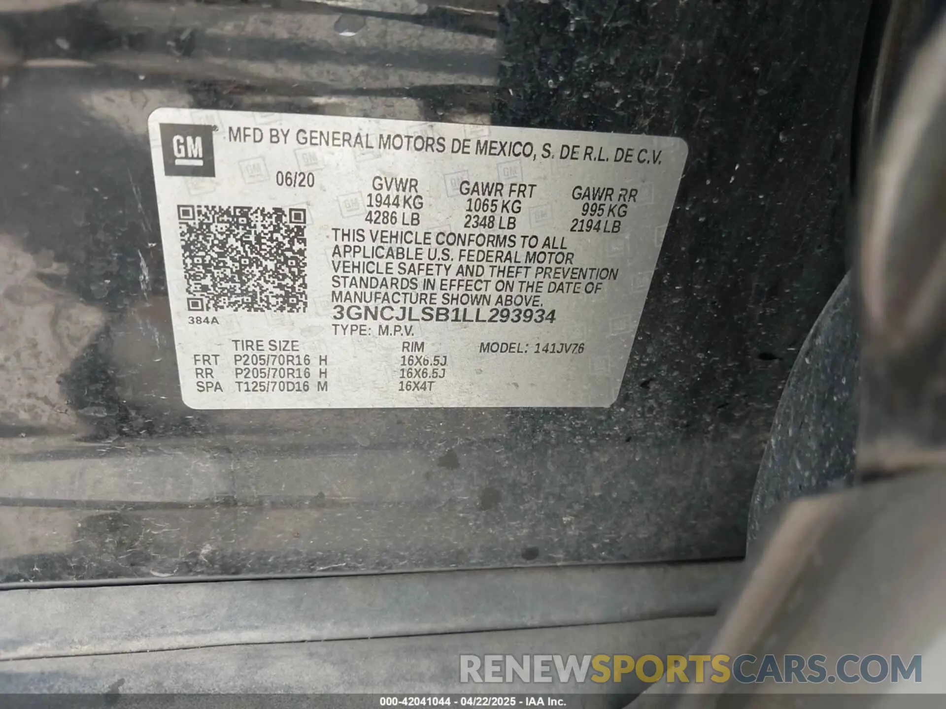 9 fotografías del automóvil dañado 3GNCJLSB1LL293934 CHEVROLET TRAX 2020