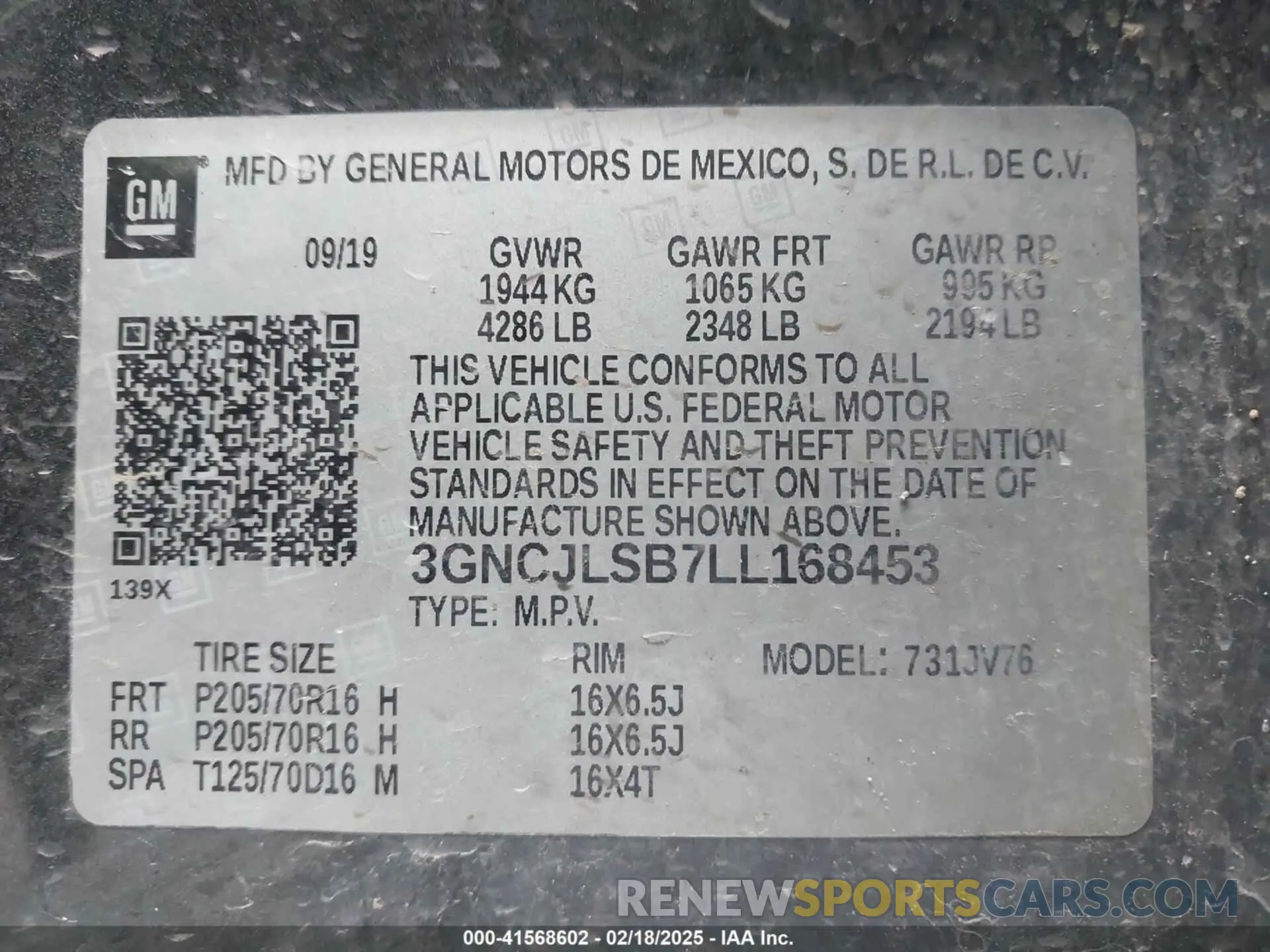 9 fotografías del automóvil dañado 3GNCJLSB7LL168453 CHEVROLET TRAX 2020