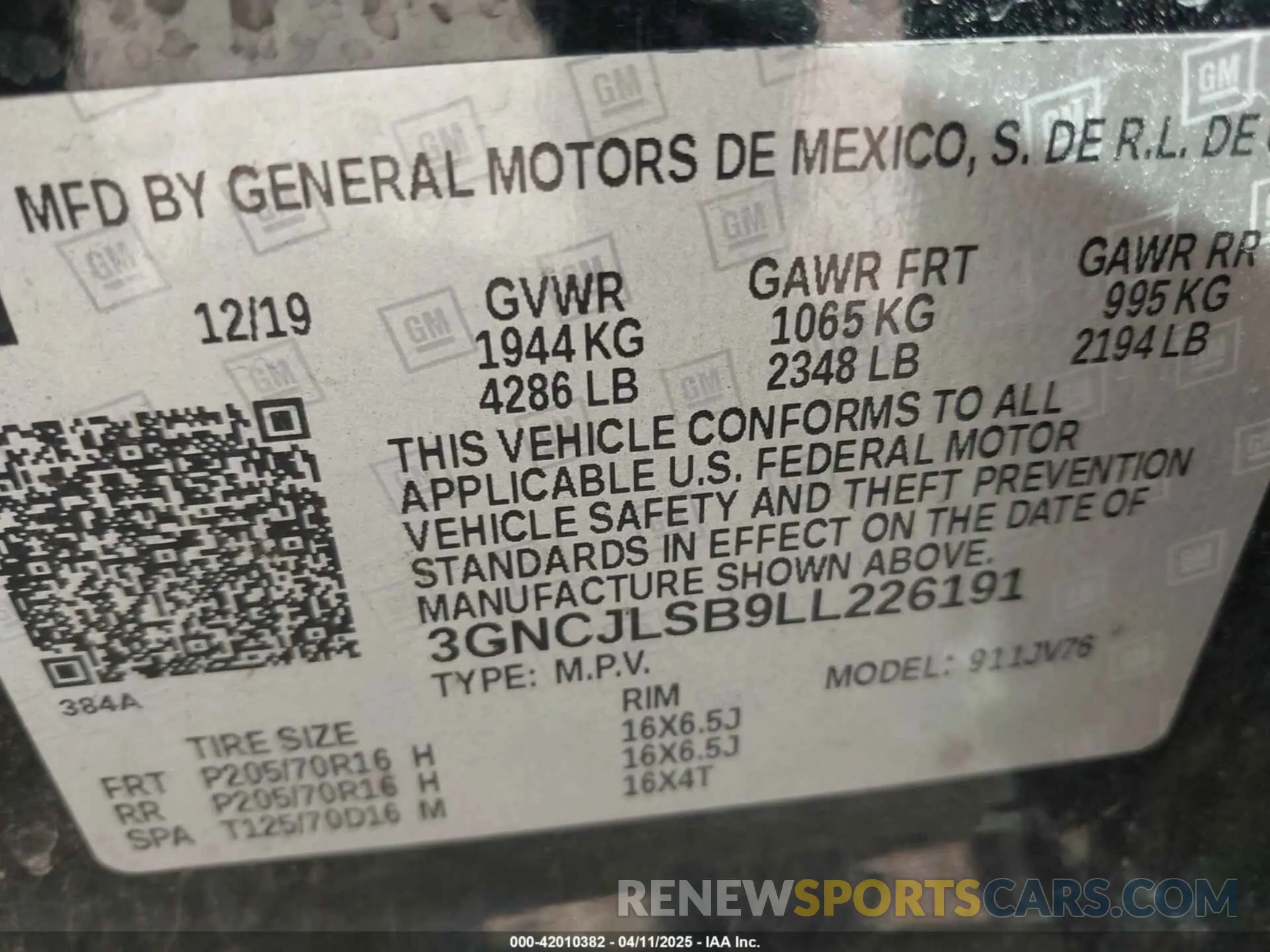 9 fotografías del automóvil dañado 3GNCJLSB9LL226191 CHEVROLET TRAX 2020