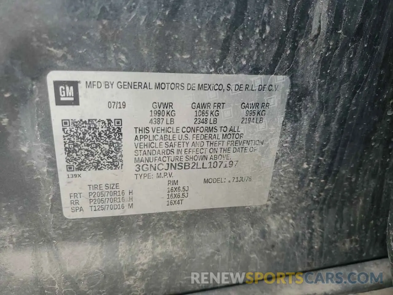 14 fotografías del automóvil dañado 3GNCJNSB2LL107197 CHEVROLET TRAX 2020