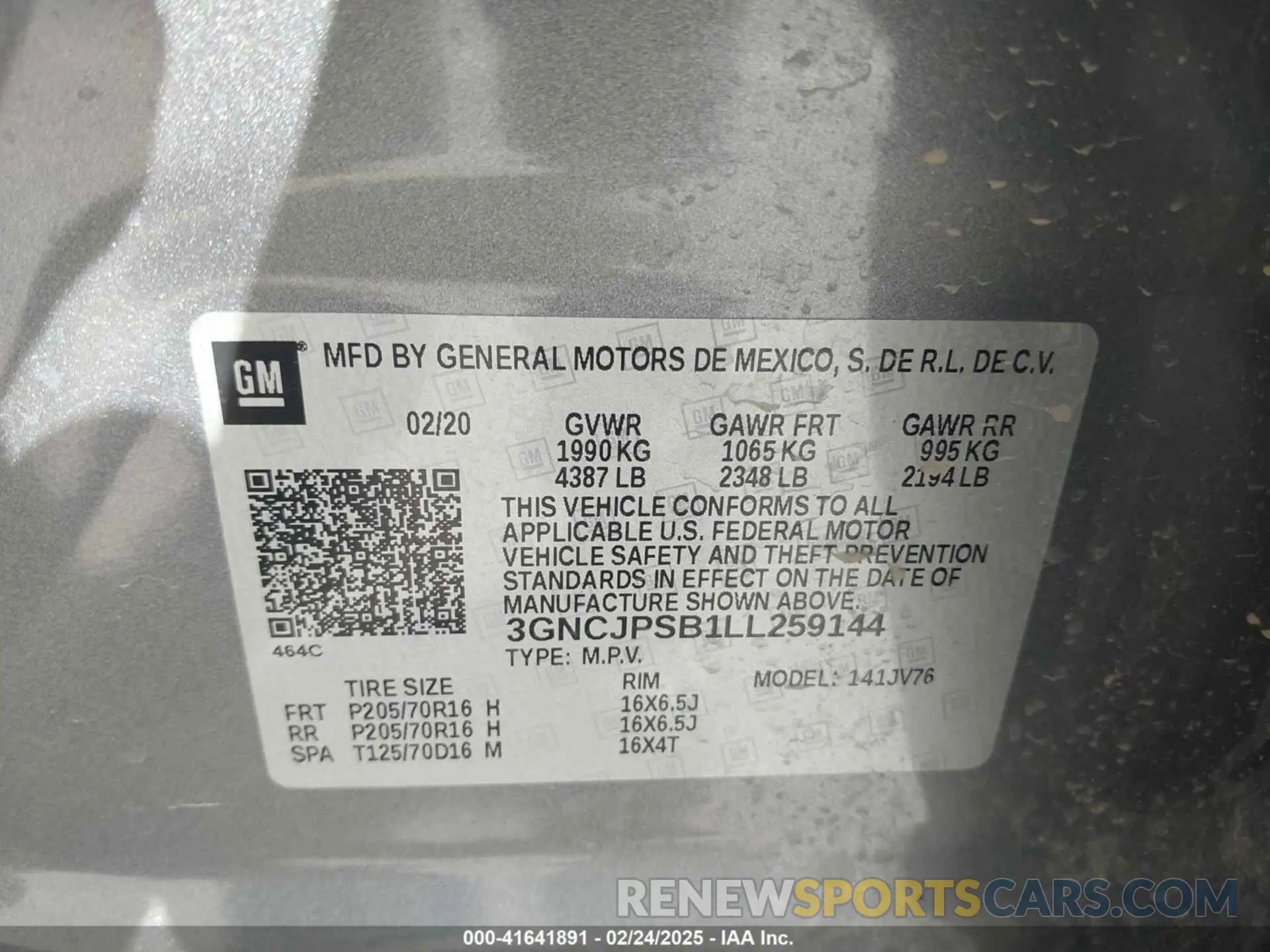 9 fotografías del automóvil dañado 3GNCJPSB1LL259144 CHEVROLET TRAX 2020