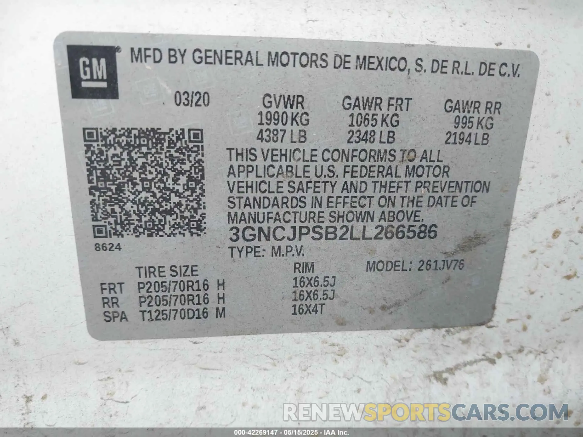 9 fotografías del automóvil dañado 3GNCJPSB2LL266586 CHEVROLET TRAX 2020