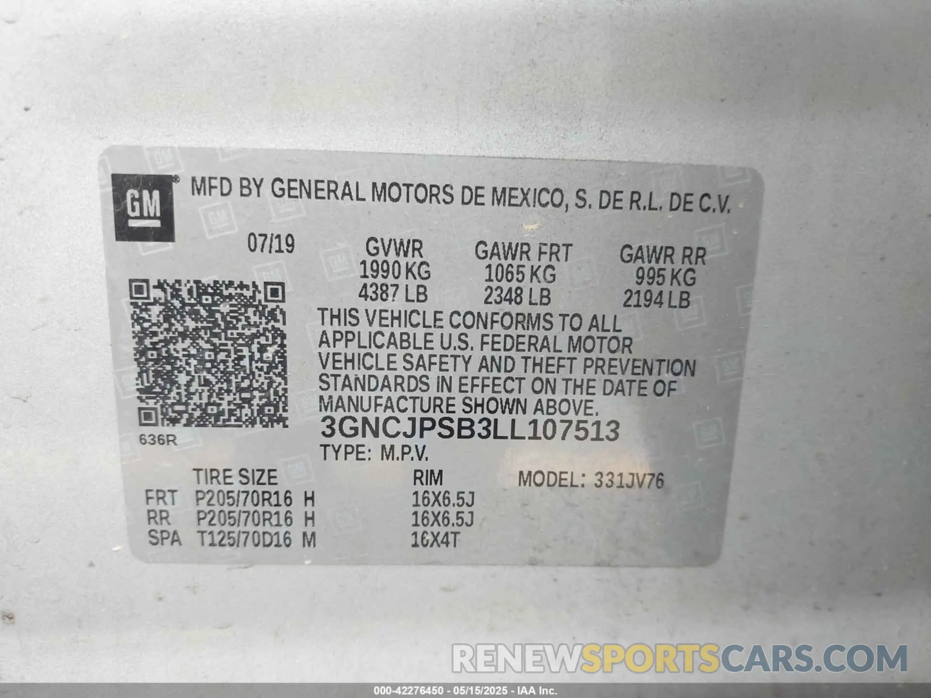9 fotografías del automóvil dañado 3GNCJPSB3LL107513 CHEVROLET TRAX 2020