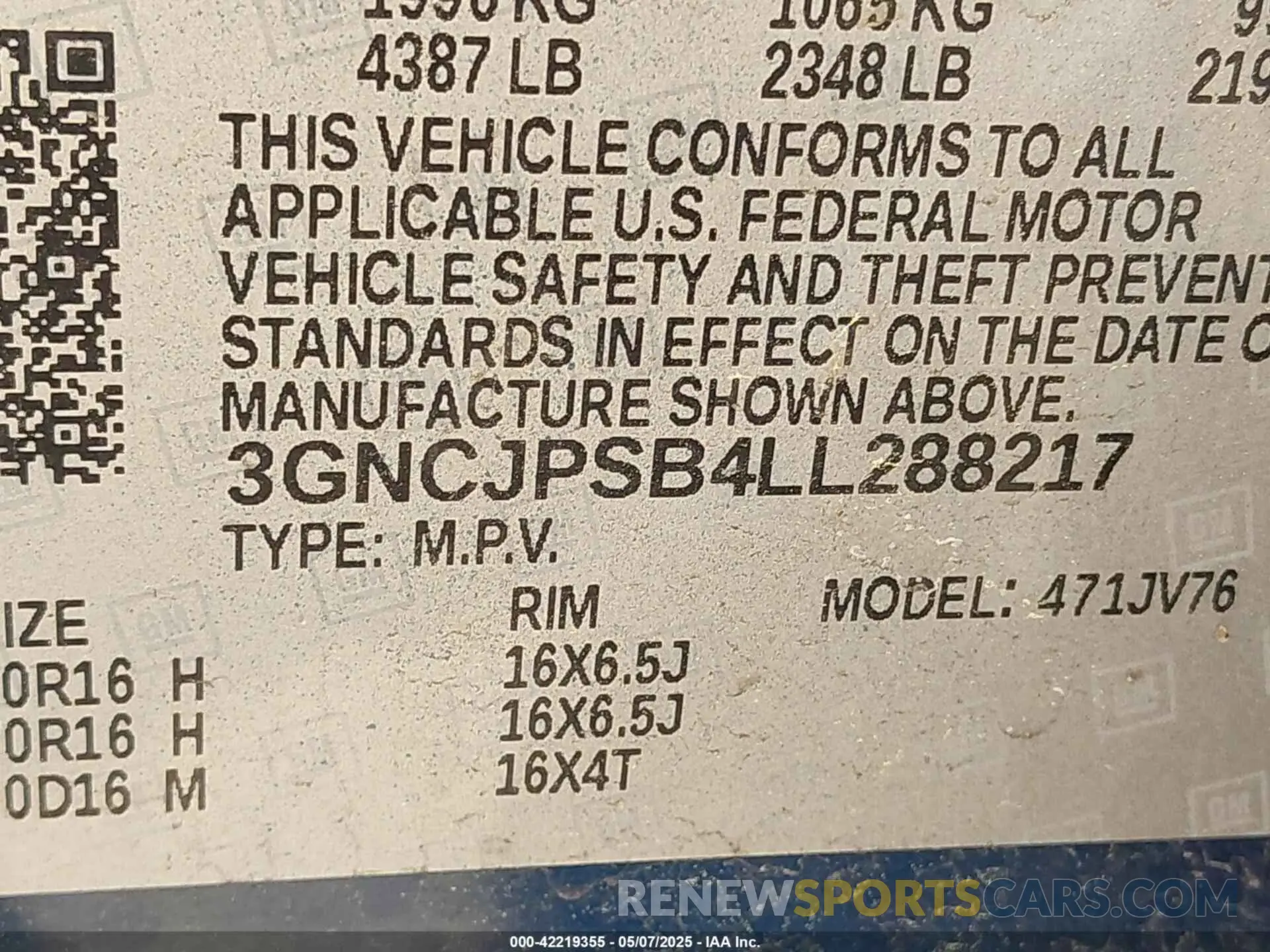 9 fotografías del automóvil dañado 3GNCJPSB4LL288217 CHEVROLET TRAX 2020