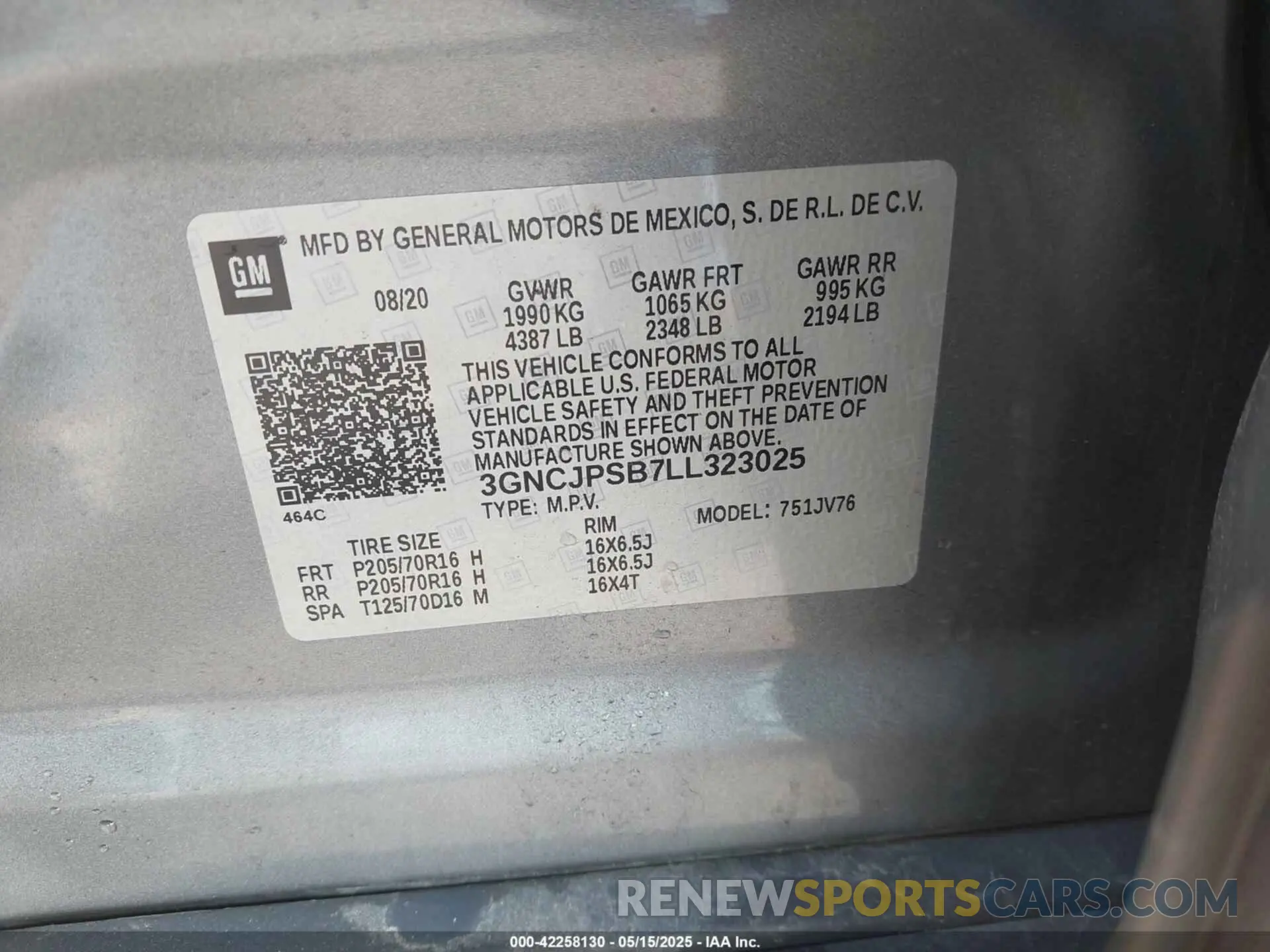 9 fotografías del automóvil dañado 3GNCJPSB7LL323025 CHEVROLET TRAX 2020