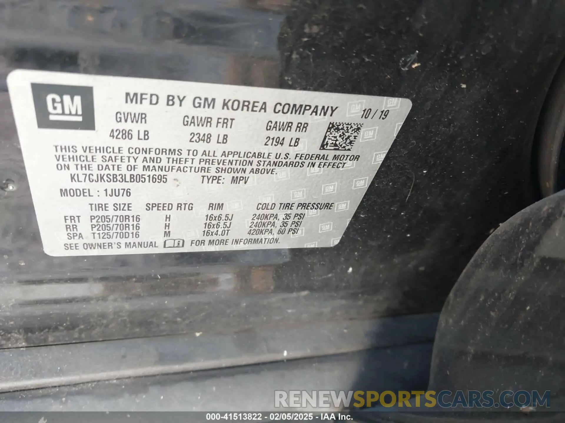 9 fotografías del automóvil dañado KL7CJKSB3LB051695 CHEVROLET TRAX 2020