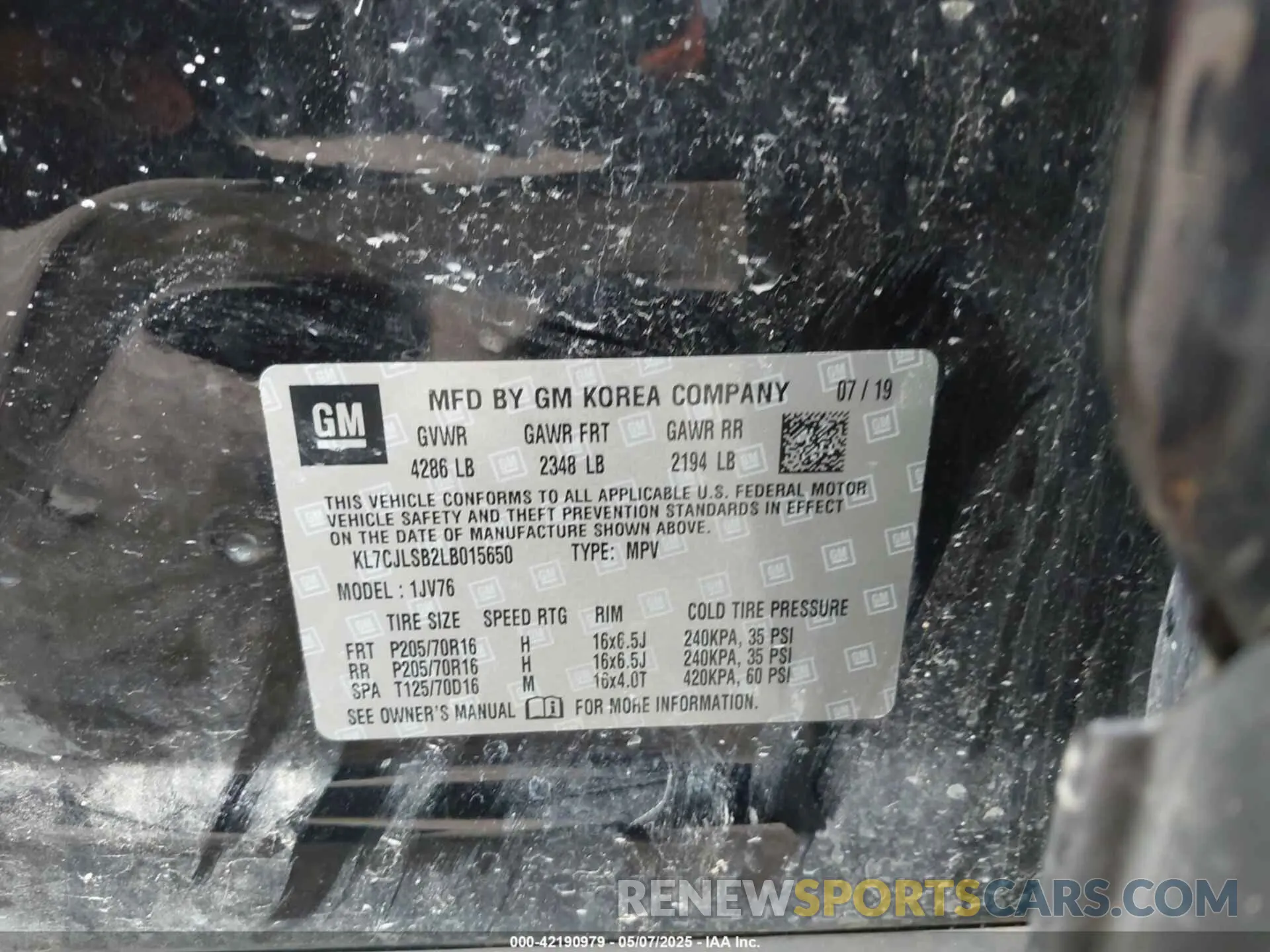 9 fotografías del automóvil dañado KL7CJLSB2LB015650 CHEVROLET TRAX 2020