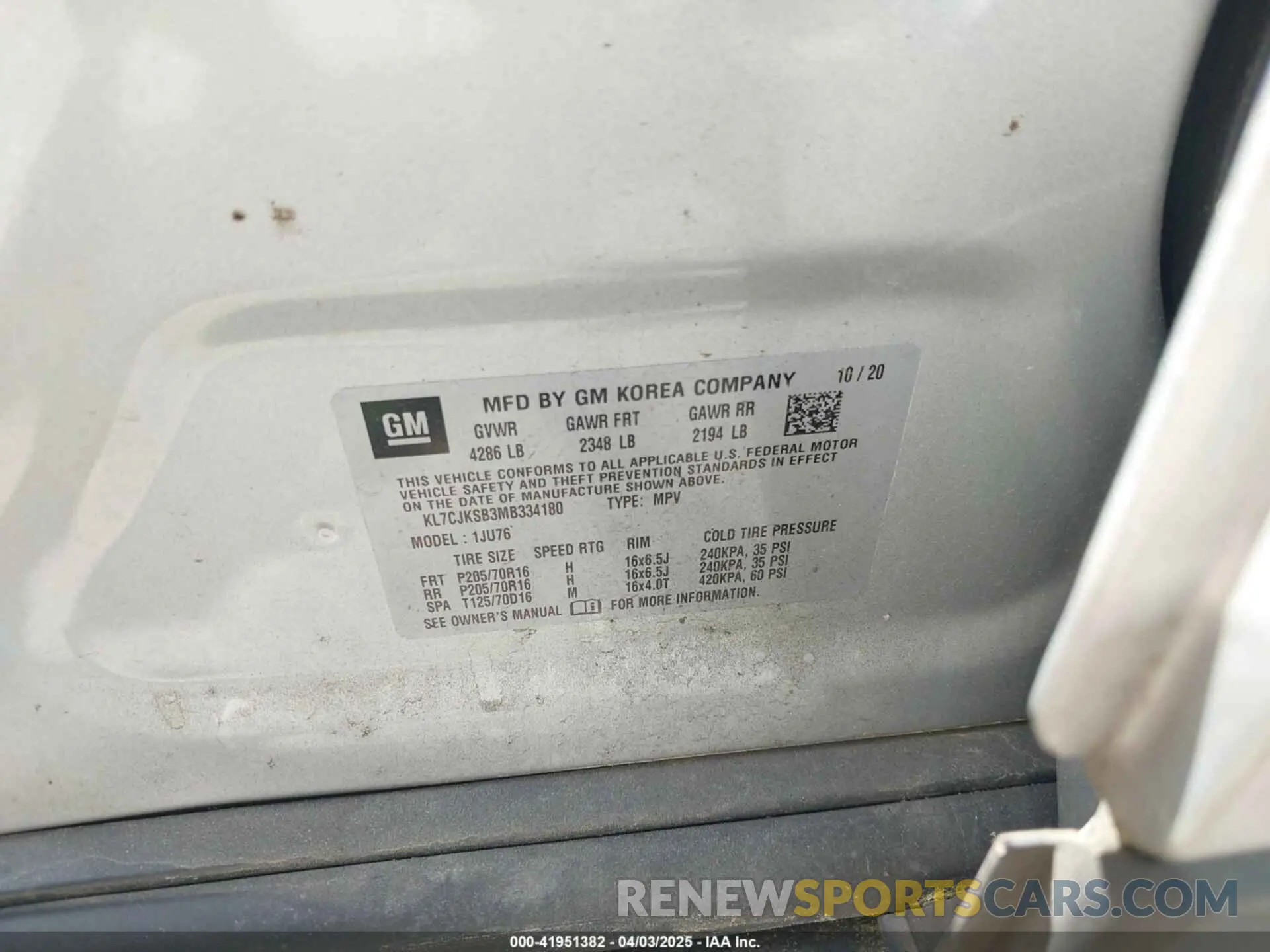 9 fotografías del automóvil dañado KL7CJKSB3MB334180 CHEVROLET TRAX 2021