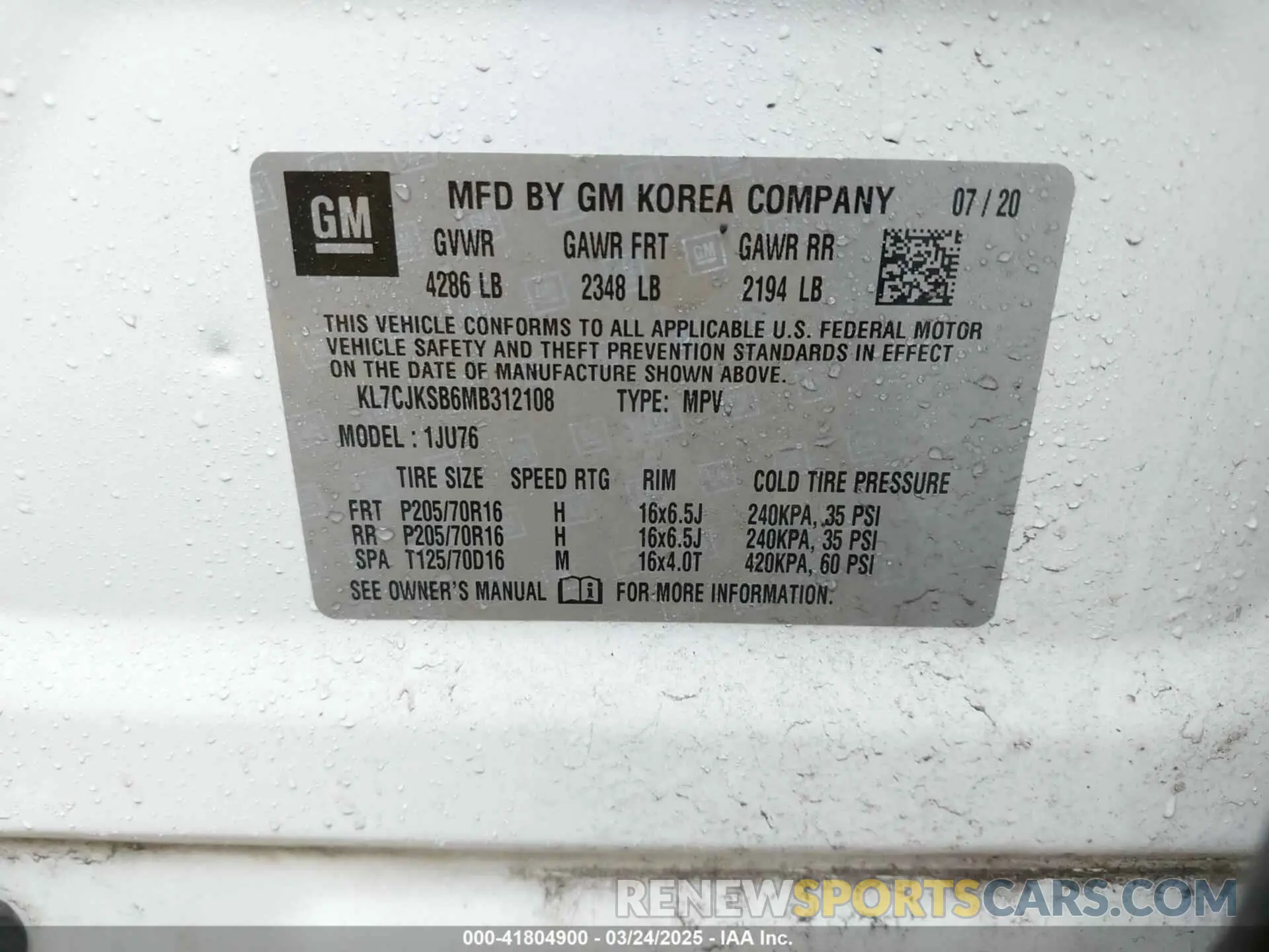 9 fotografías del automóvil dañado KL7CJKSB6MB312108 CHEVROLET TRAX 2021