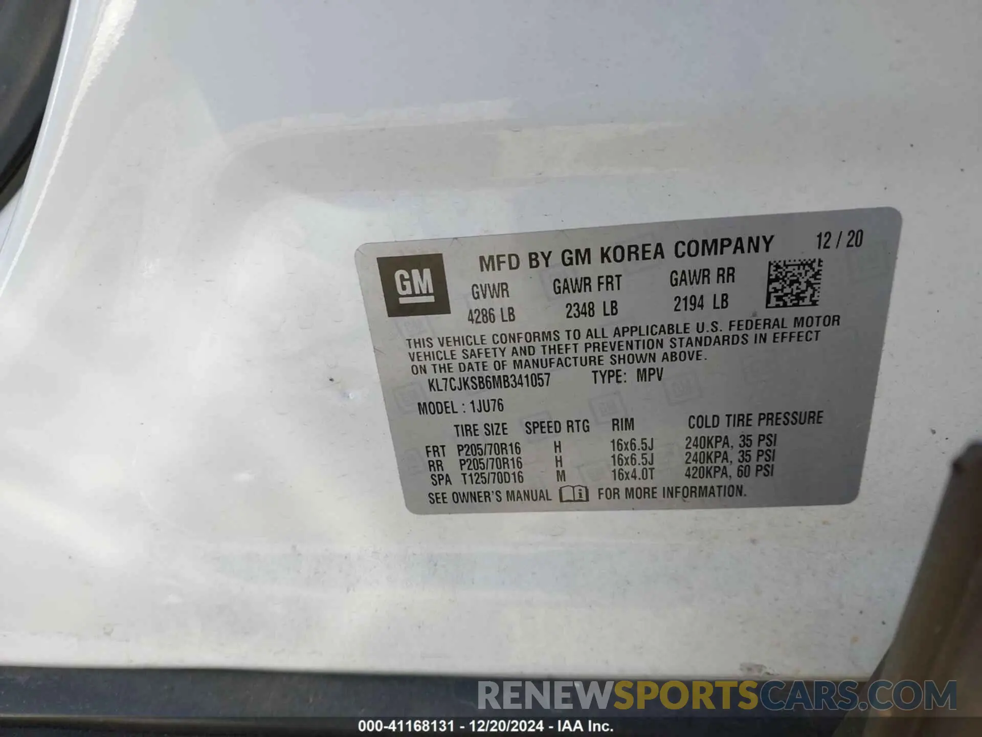 9 fotografías del automóvil dañado KL7CJKSB6MB341057 CHEVROLET TRAX 2021