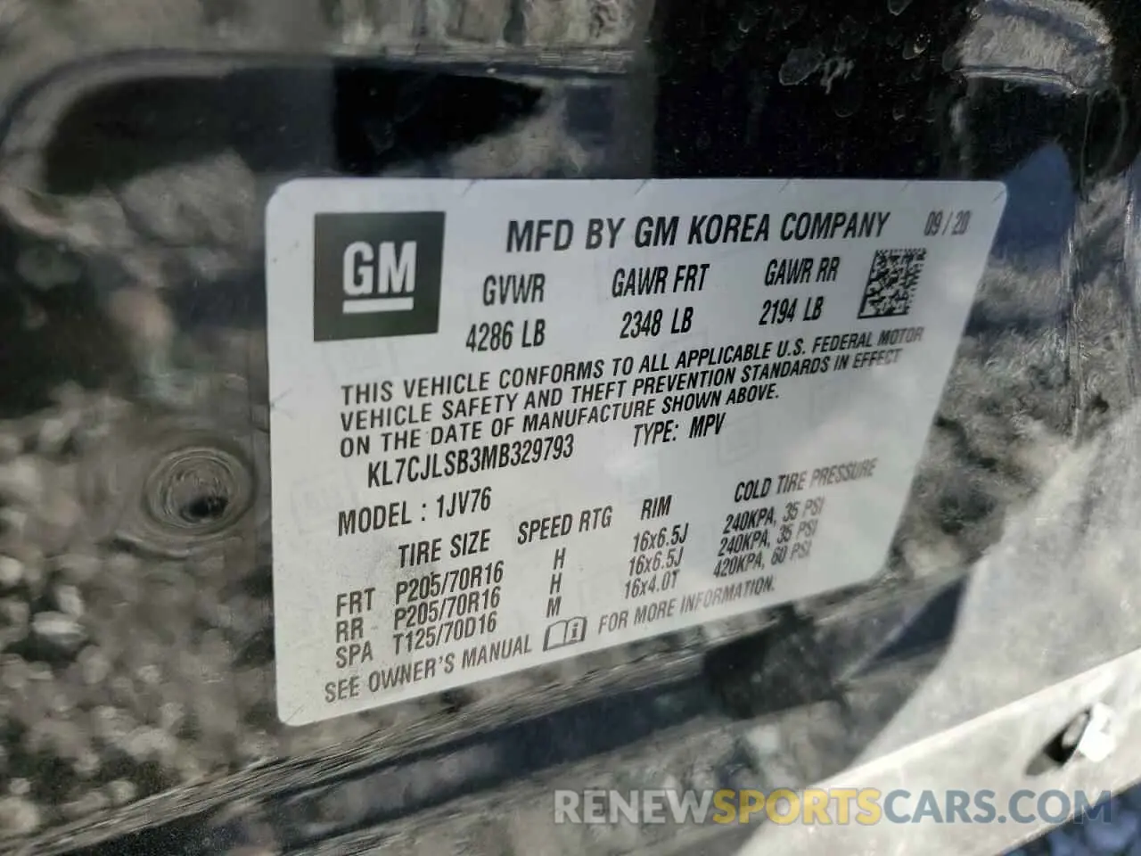 15 fotografías del automóvil dañado KL7CJLSB3MB329793 CHEVROLET TRAX 2021