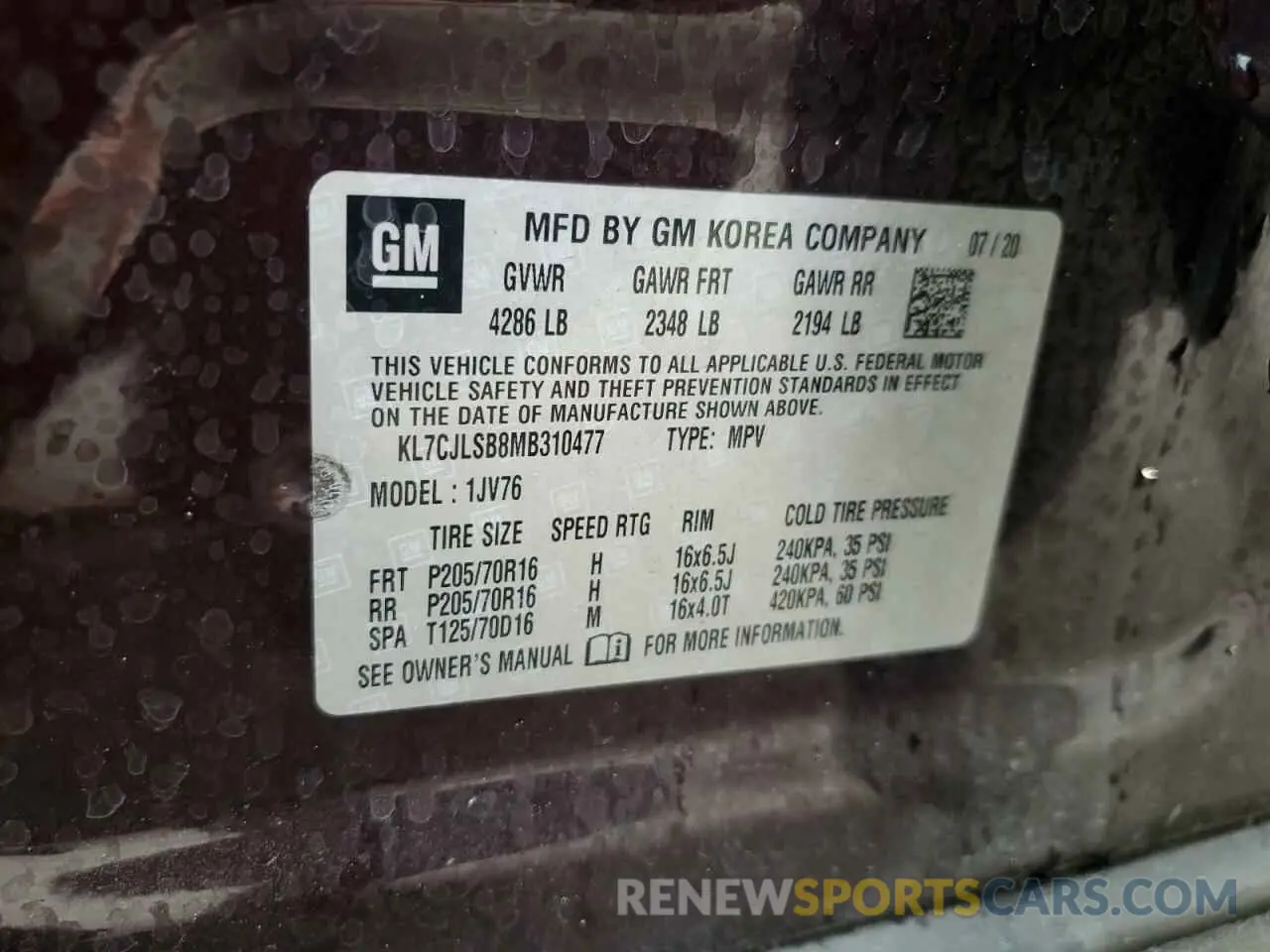 13 fotografías del automóvil dañado KL7CJLSB8MB310477 CHEVROLET TRAX 2021