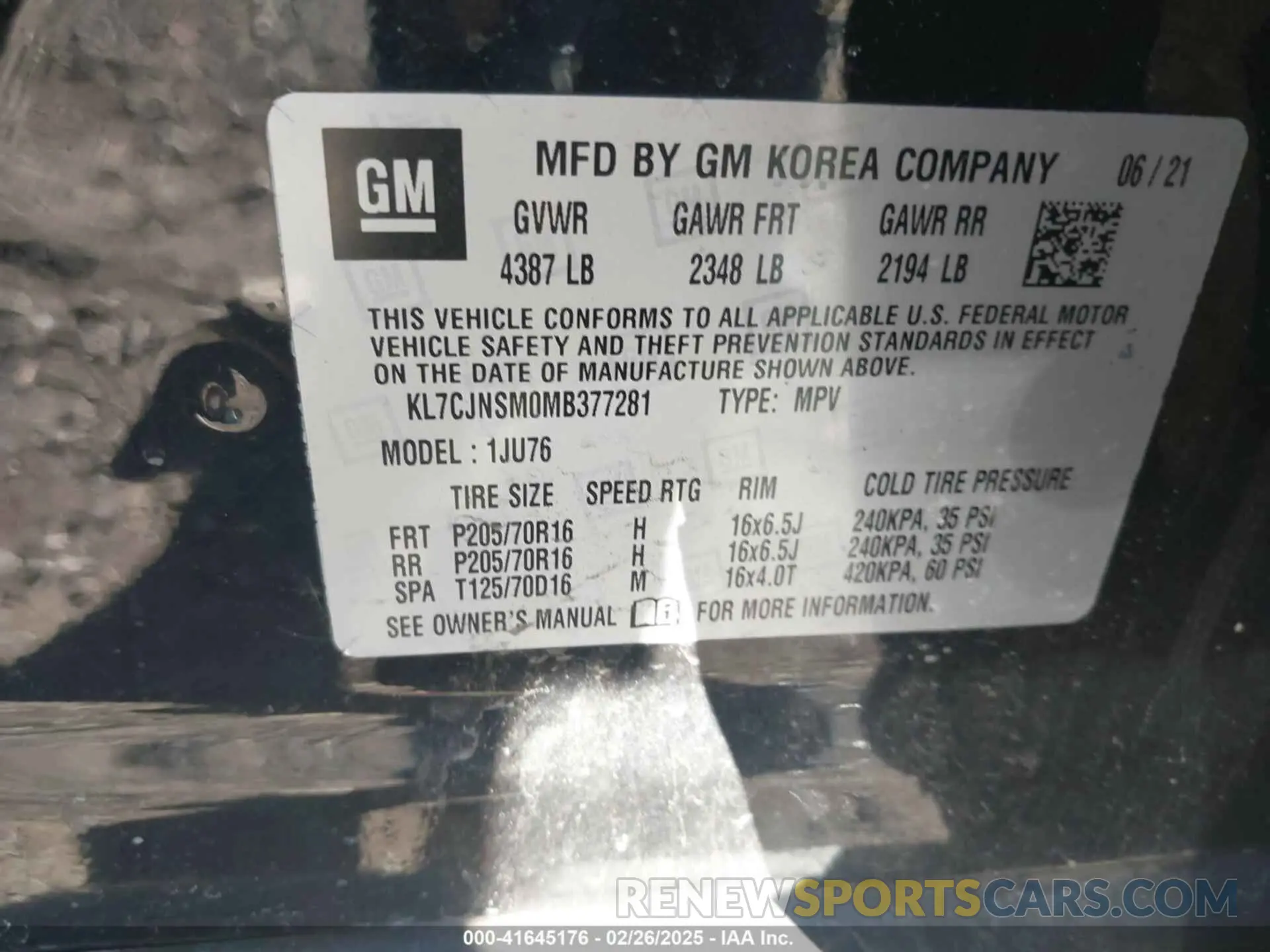 9 fotografías del automóvil dañado KL7CJNSM0MB377281 CHEVROLET TRAX 2021
