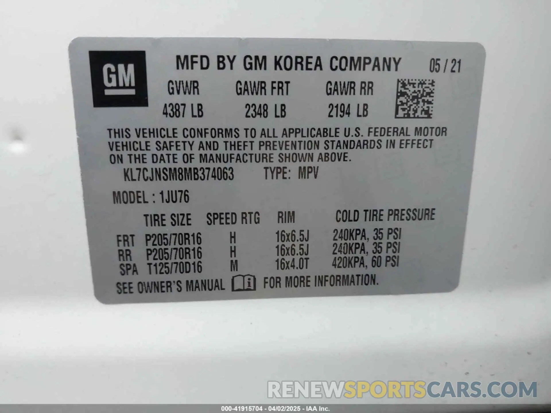 9 fotografías del automóvil dañado KL7CJNSM8MB374063 CHEVROLET TRAX 2021