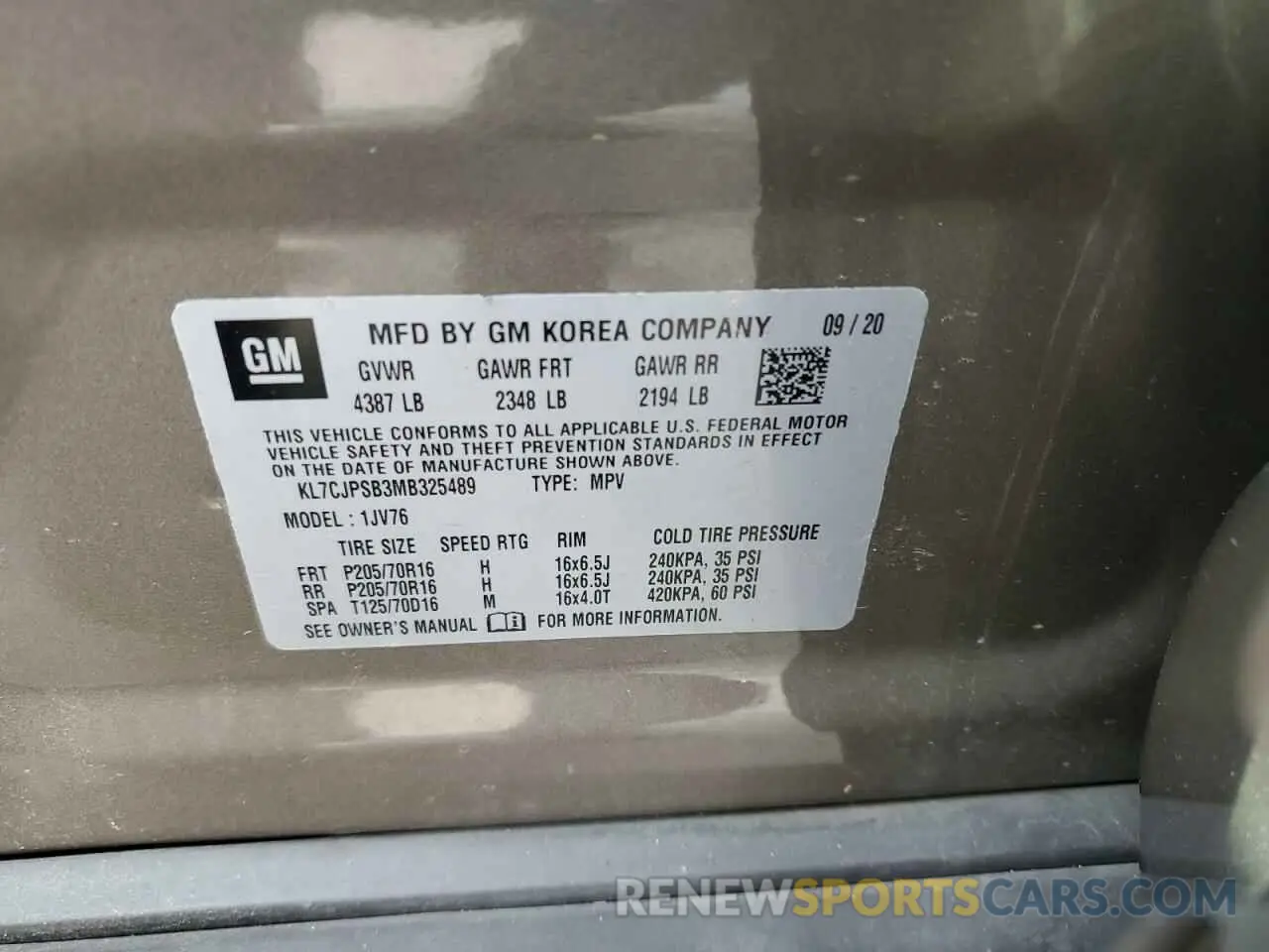 13 fotografías del automóvil dañado KL7CJPSB3MB325489 CHEVROLET TRAX 2021