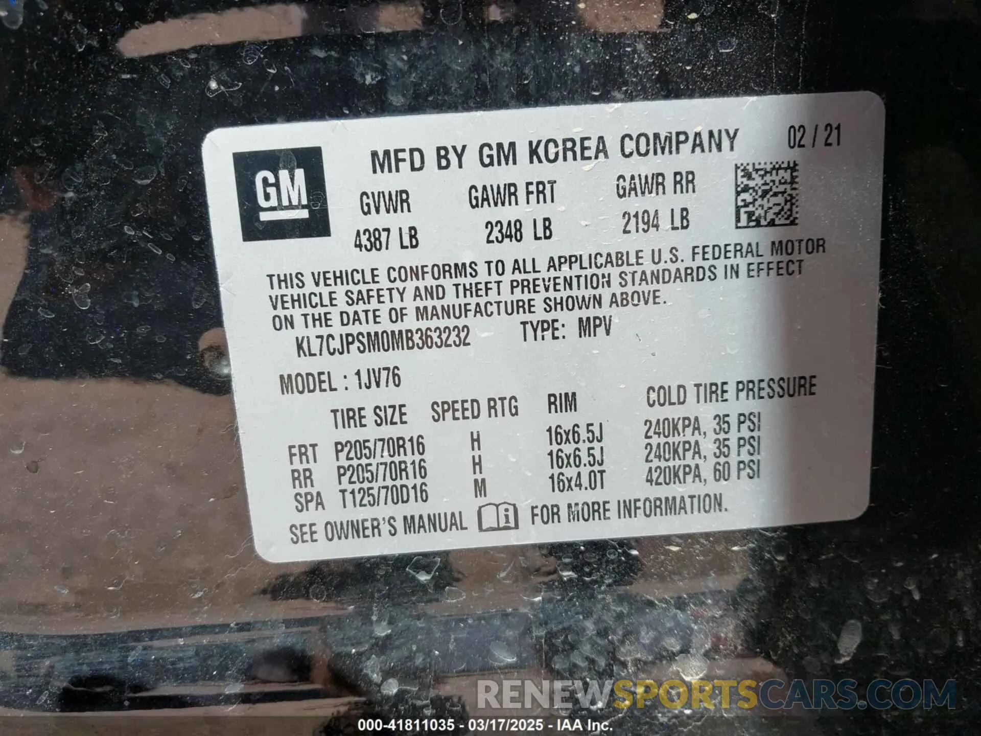 9 fotografías del automóvil dañado KL7CJPSM0MB363232 CHEVROLET TRAX 2021