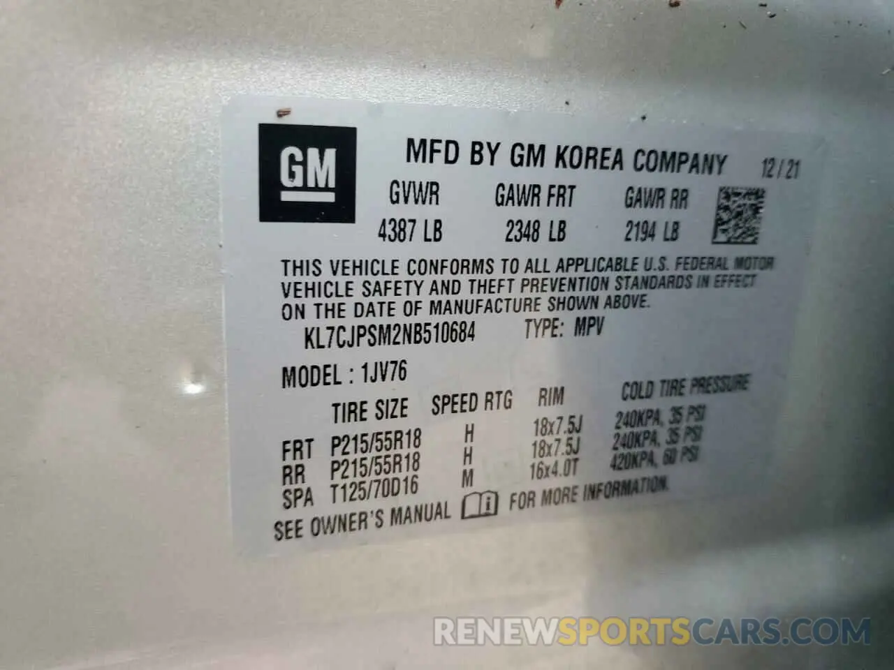 14 fotografías del automóvil dañado KL7CJPSM2NB510684 CHEVROLET TRAX 2022