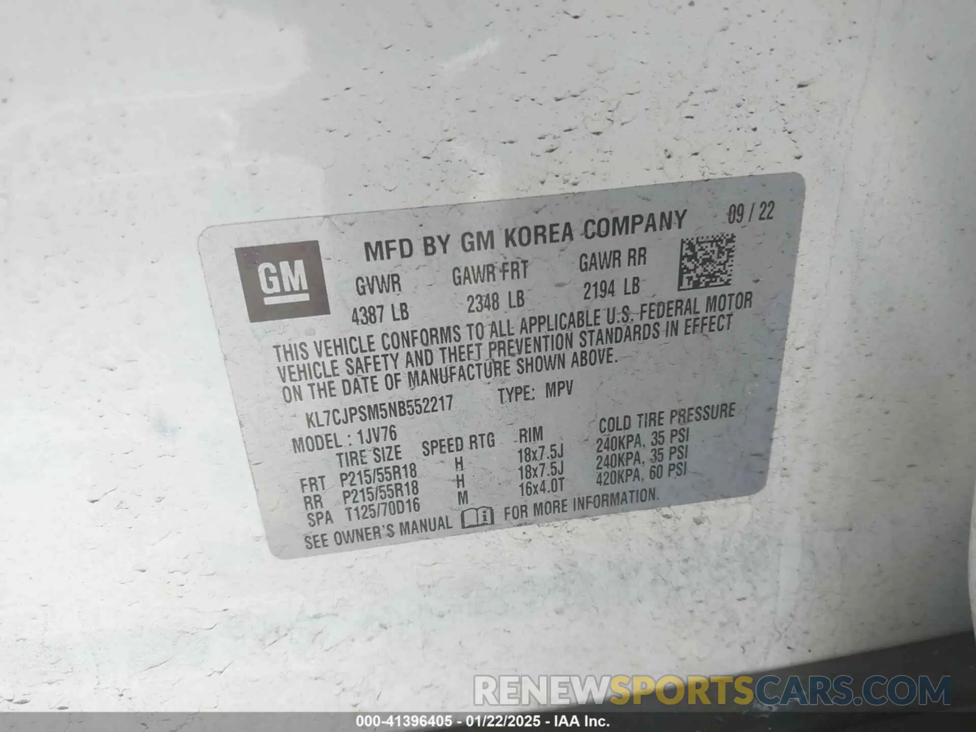 9 fotografías del automóvil dañado KL7CJPSM5NB552217 CHEVROLET TRAX 2022