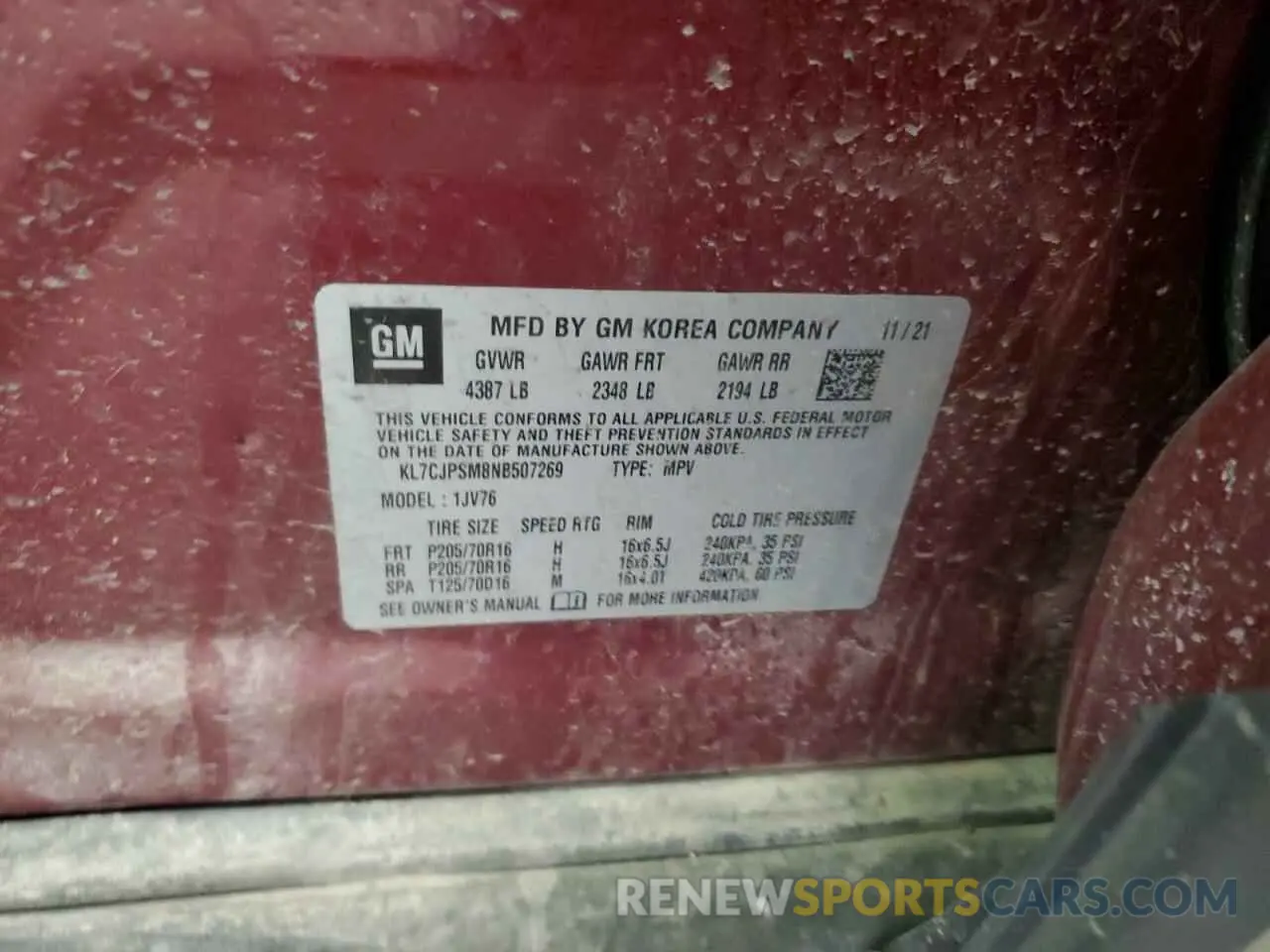 13 fotografías del automóvil dañado KL7CJPSM8NB507269 CHEVROLET TRAX 2022