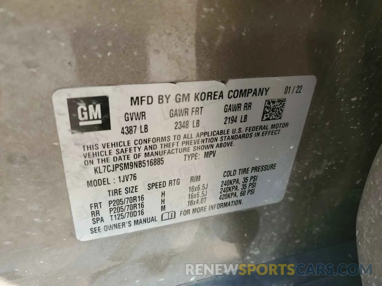 13 fotografías del automóvil dañado KL7CJPSM9NB516885 CHEVROLET TRAX 2022