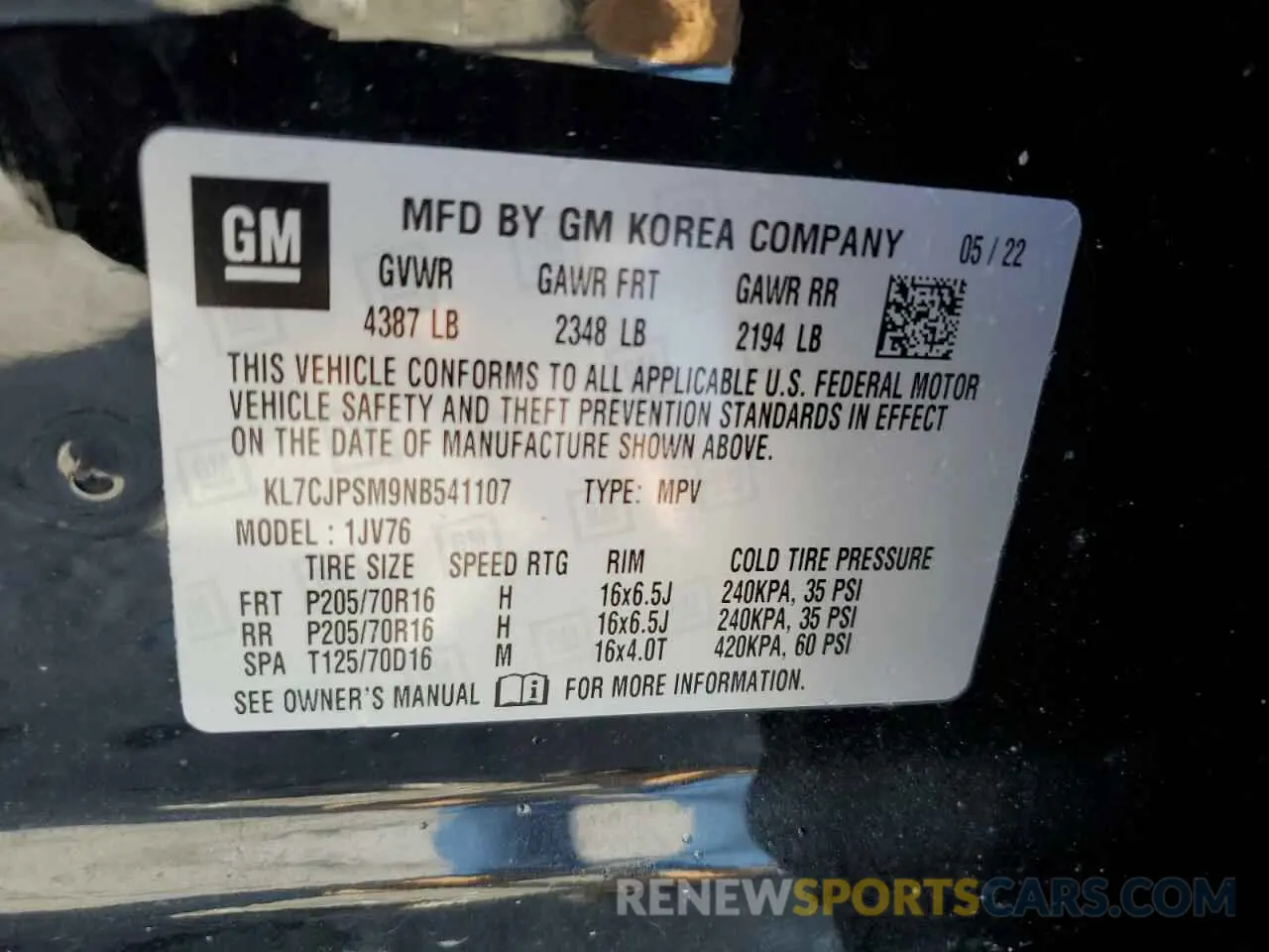13 fotografías del automóvil dañado KL7CJPSM9NB541107 CHEVROLET TRAX 2022
