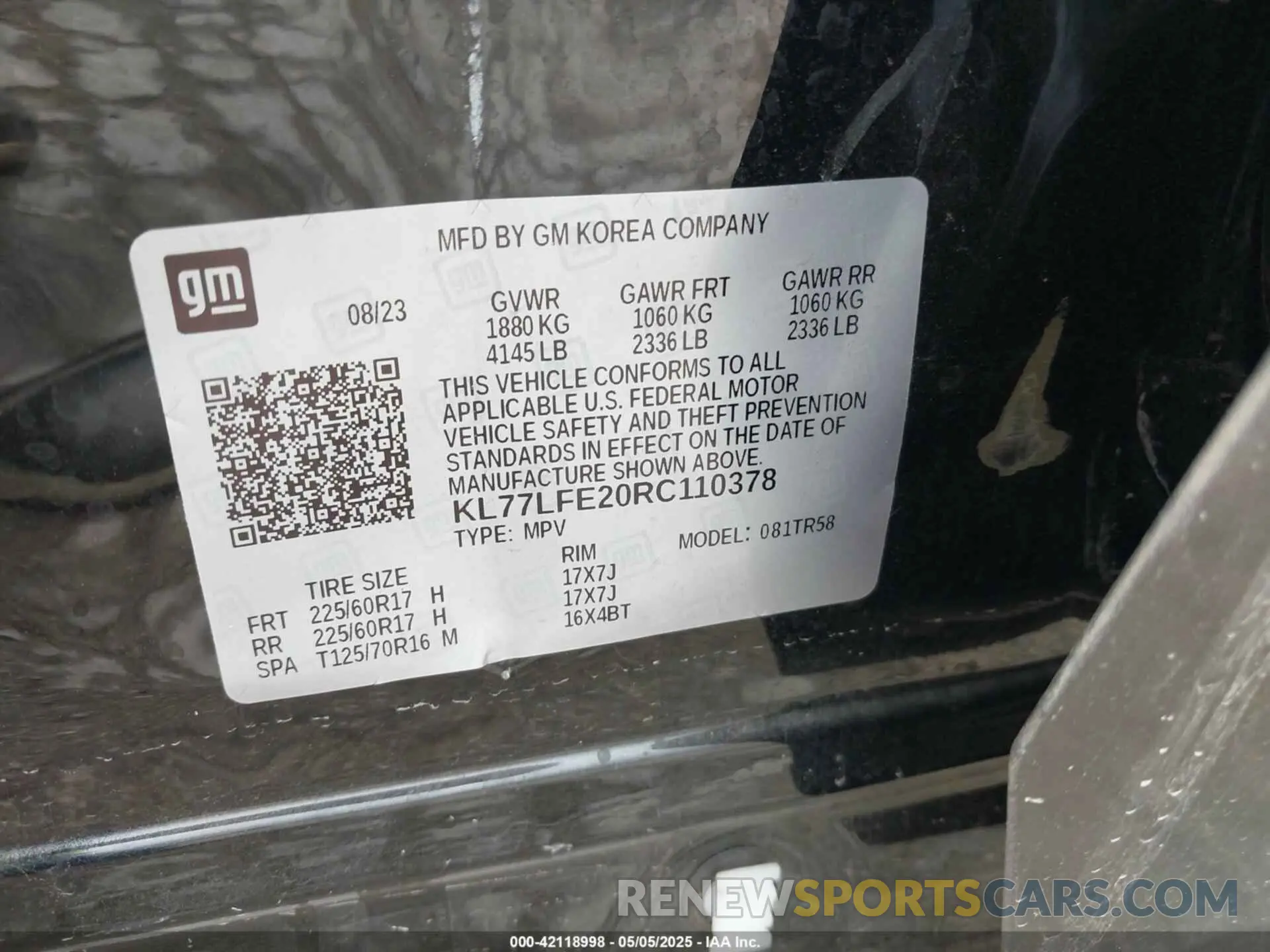 9 fotografías del automóvil dañado KL77LFE20RC110378 CHEVROLET TRAX 2024