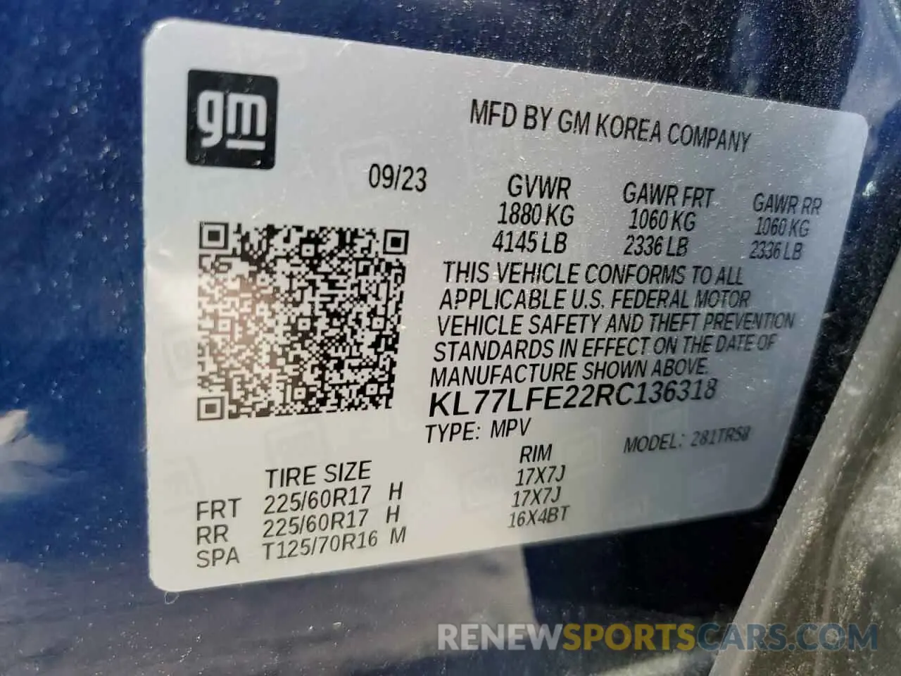 13 fotografías del automóvil dañado KL77LFE22RC136318 CHEVROLET TRAX 2024