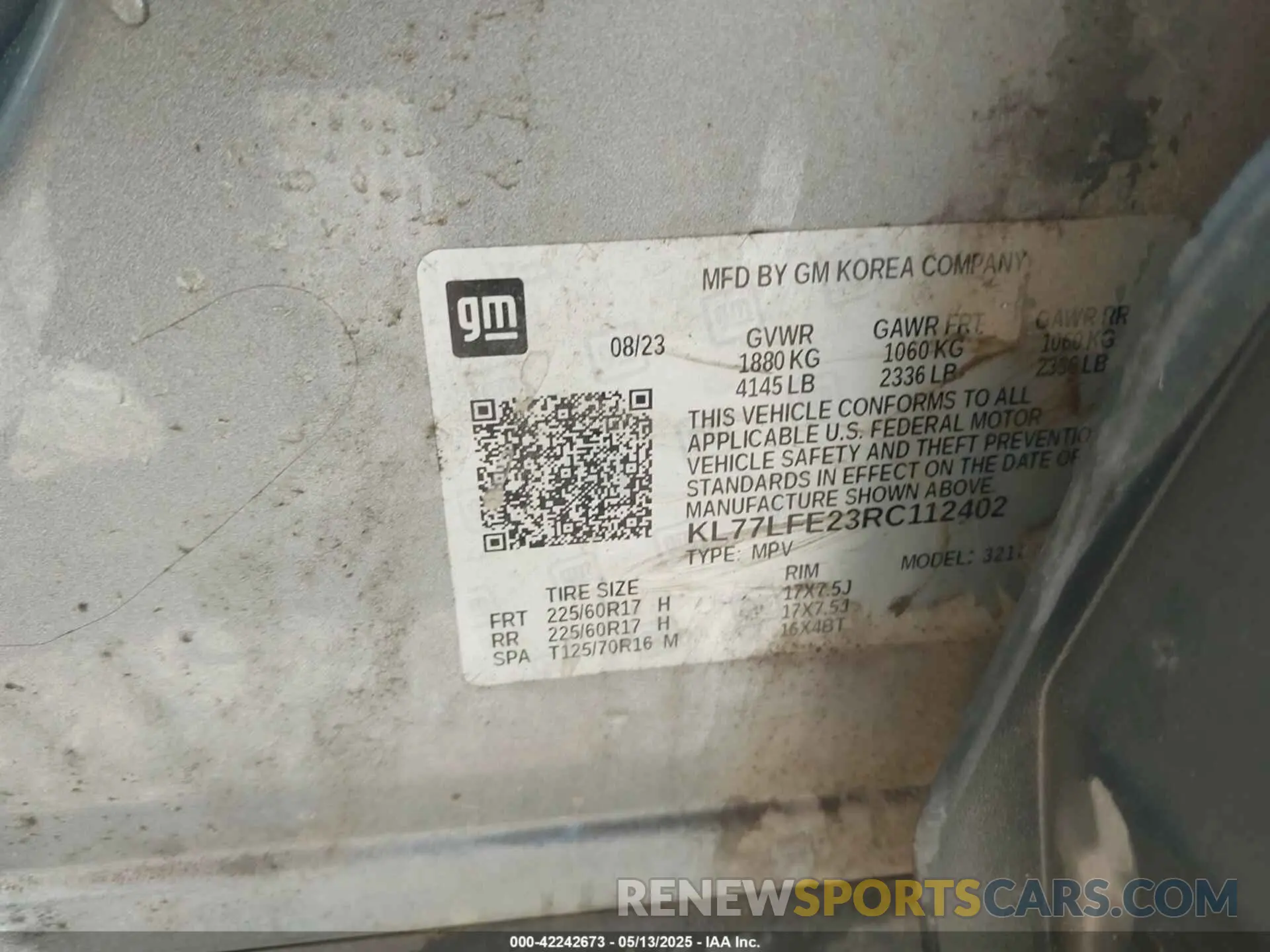 9 fotografías del automóvil dañado KL77LFE23RC112402 CHEVROLET TRAX 2024