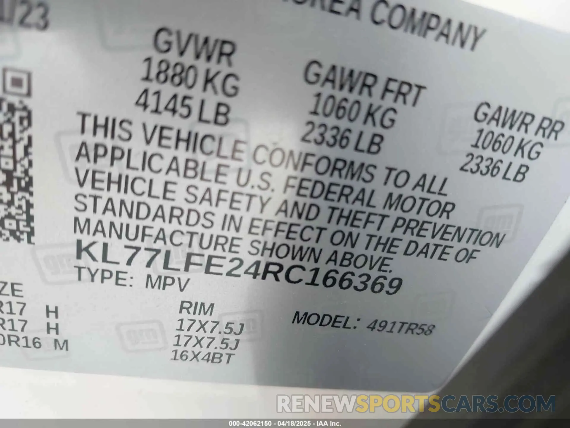 9 fotografías del automóvil dañado KL77LFE24RC166369 CHEVROLET TRAX 2024
