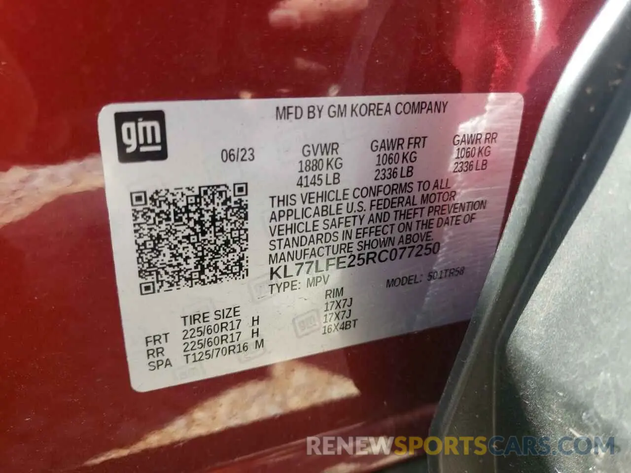 14 fotografías del automóvil dañado KL77LFE25RC077250 CHEVROLET TRAX 2024