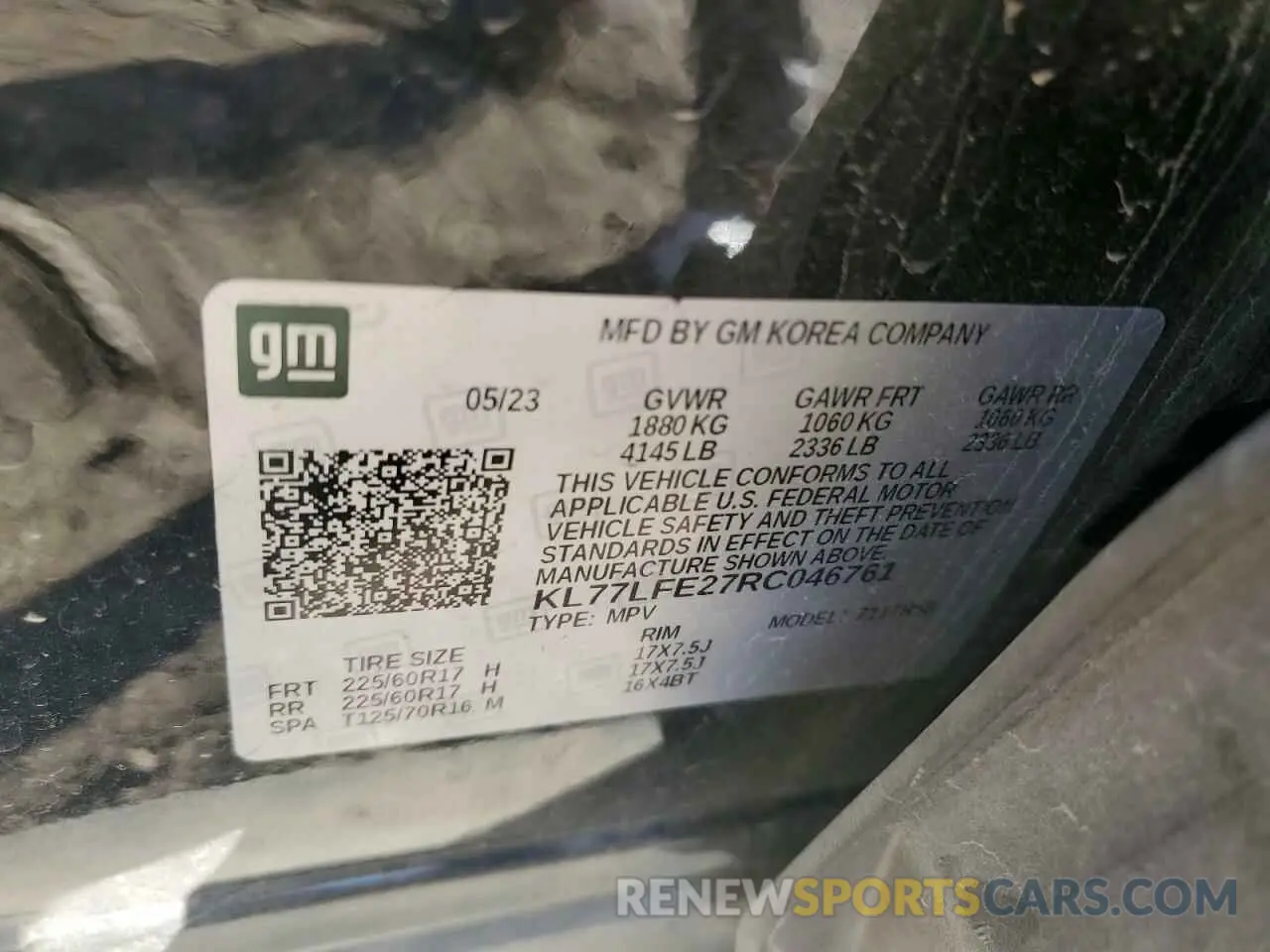 13 fotografías del automóvil dañado KL77LFE27RC046761 CHEVROLET TRAX 2024