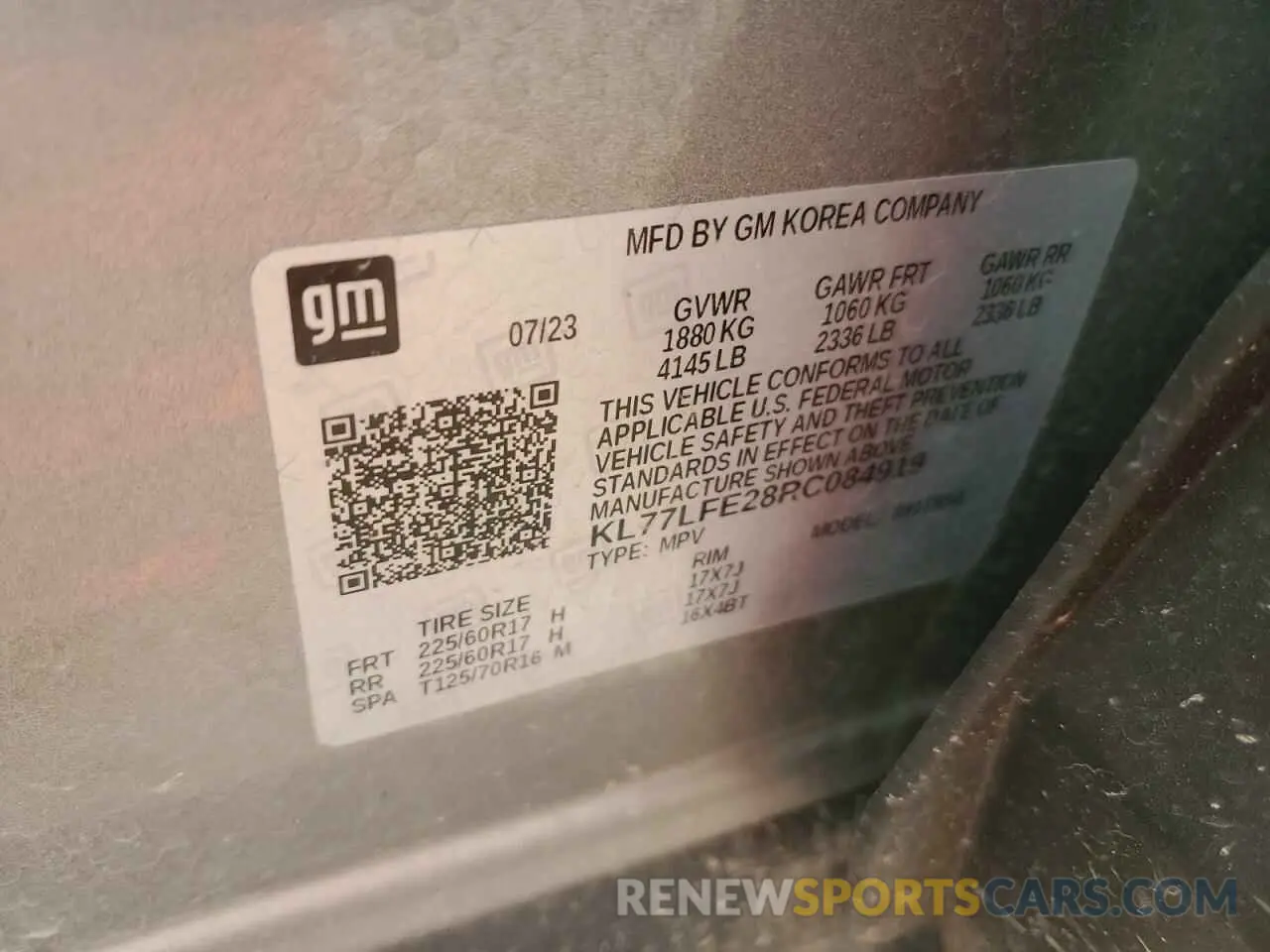 13 fotografías del automóvil dañado KL77LFE28RC084919 CHEVROLET TRAX 2024
