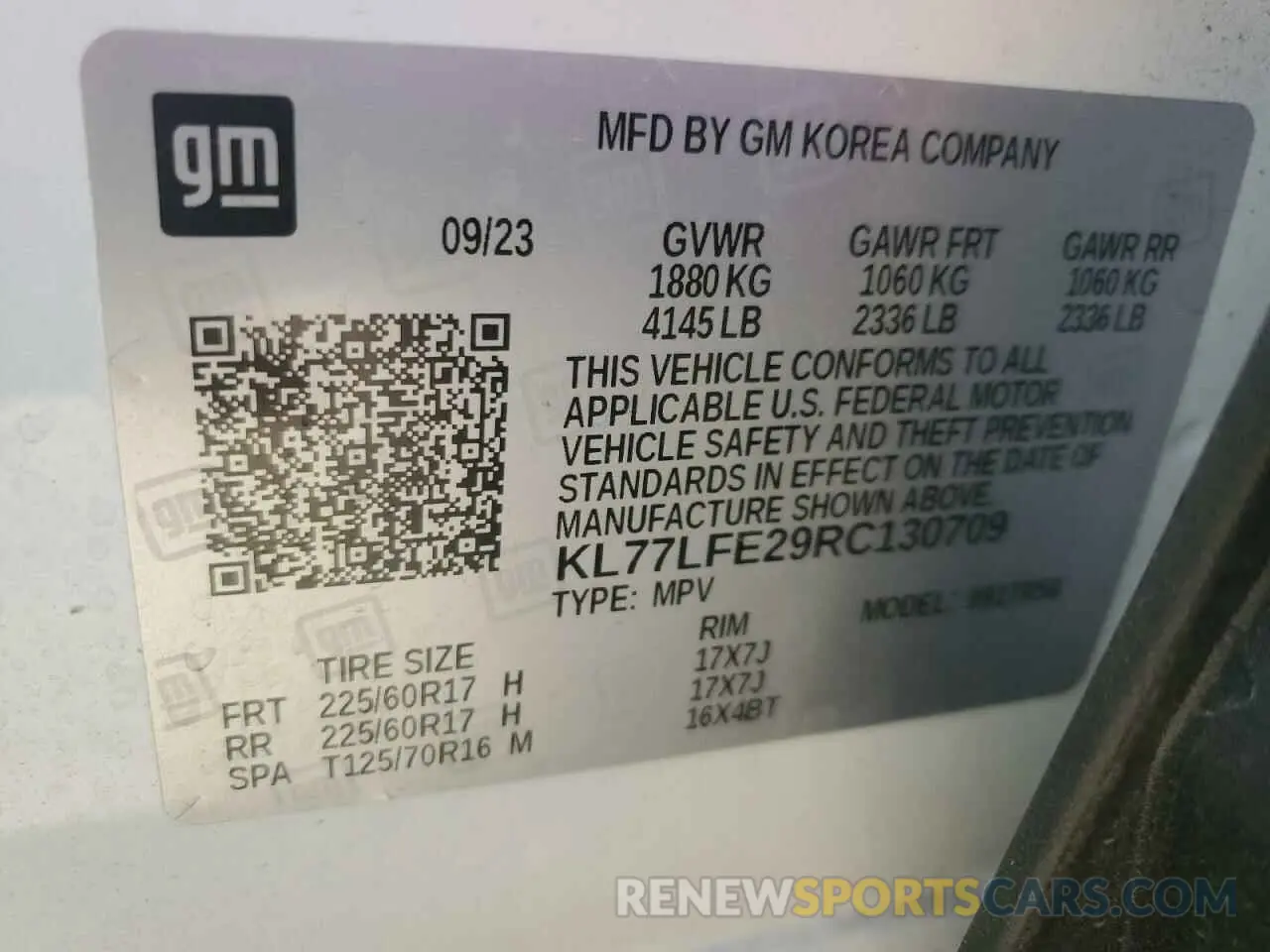 13 fotografías del automóvil dañado KL77LFE29RC130709 CHEVROLET TRAX 2024