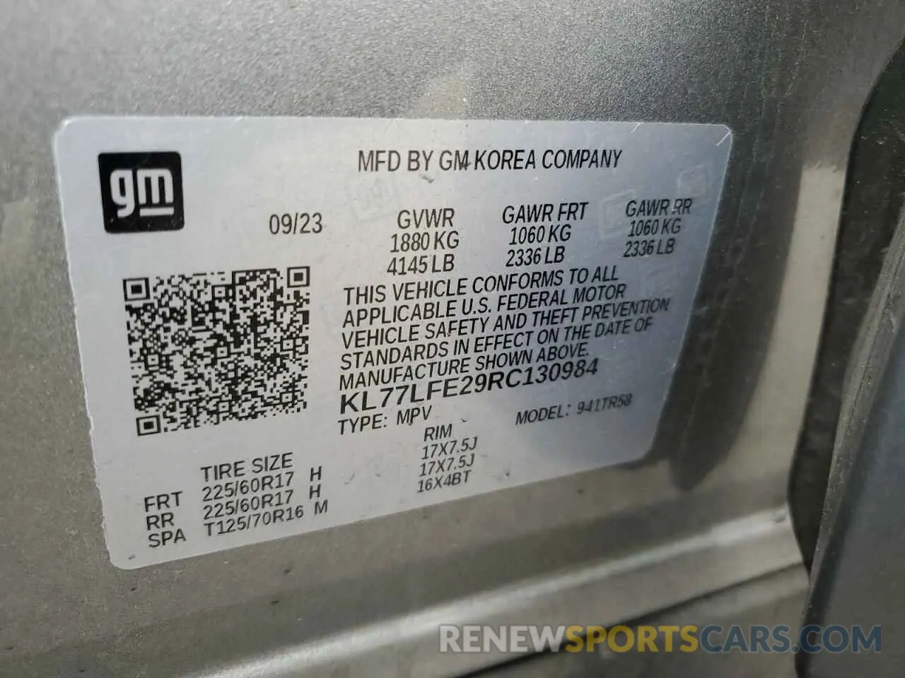14 fotografías del automóvil dañado KL77LFE29RC130984 CHEVROLET TRAX 2024