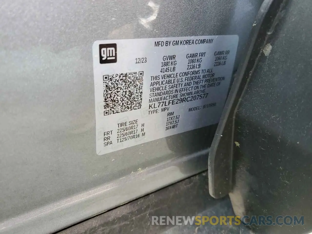 15 fotografías del automóvil dañado KL77LFE29RC207577 CHEVROLET TRAX 2024